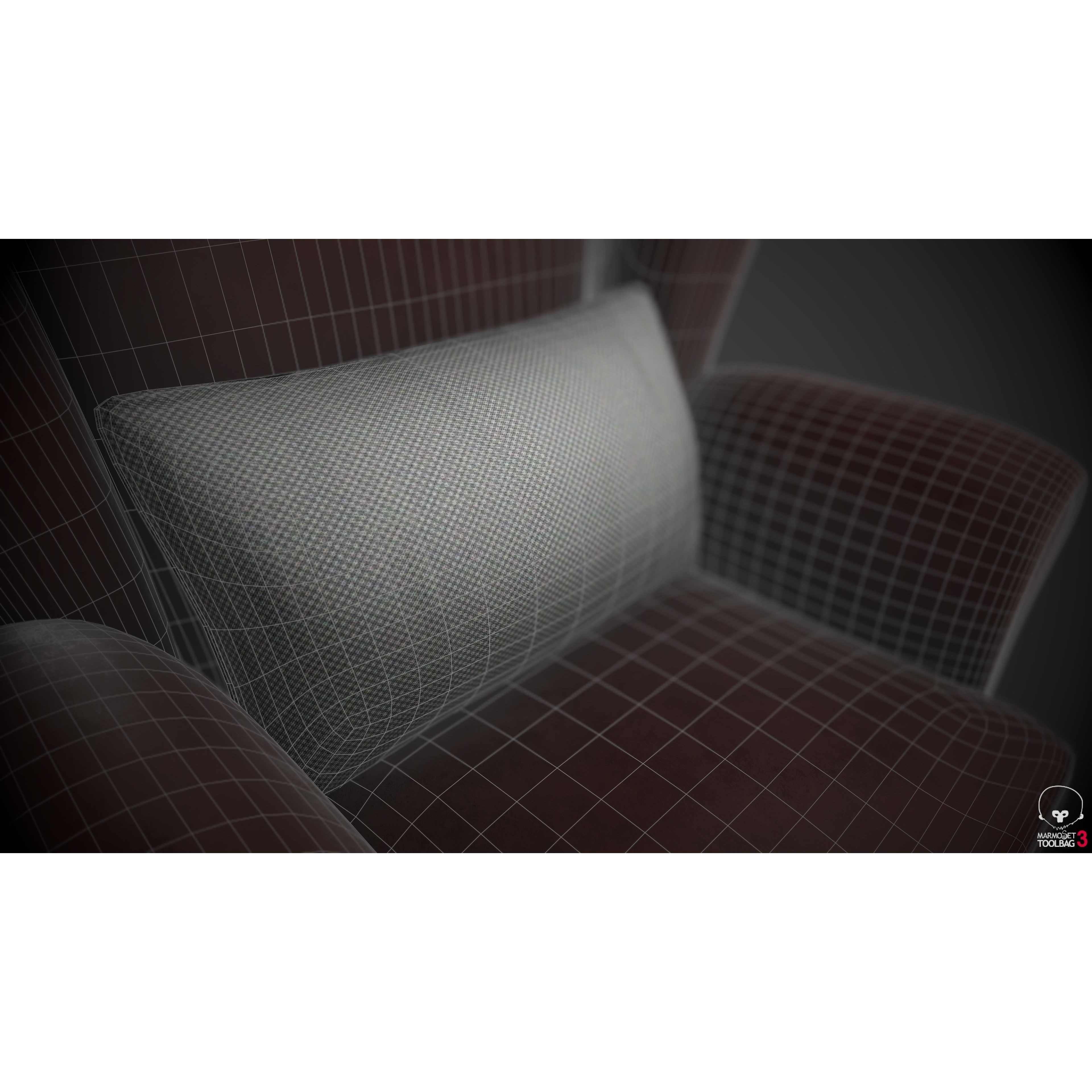 Wingback Chair 3D Model – Low Poly PBR Furniture Asset, FBX
