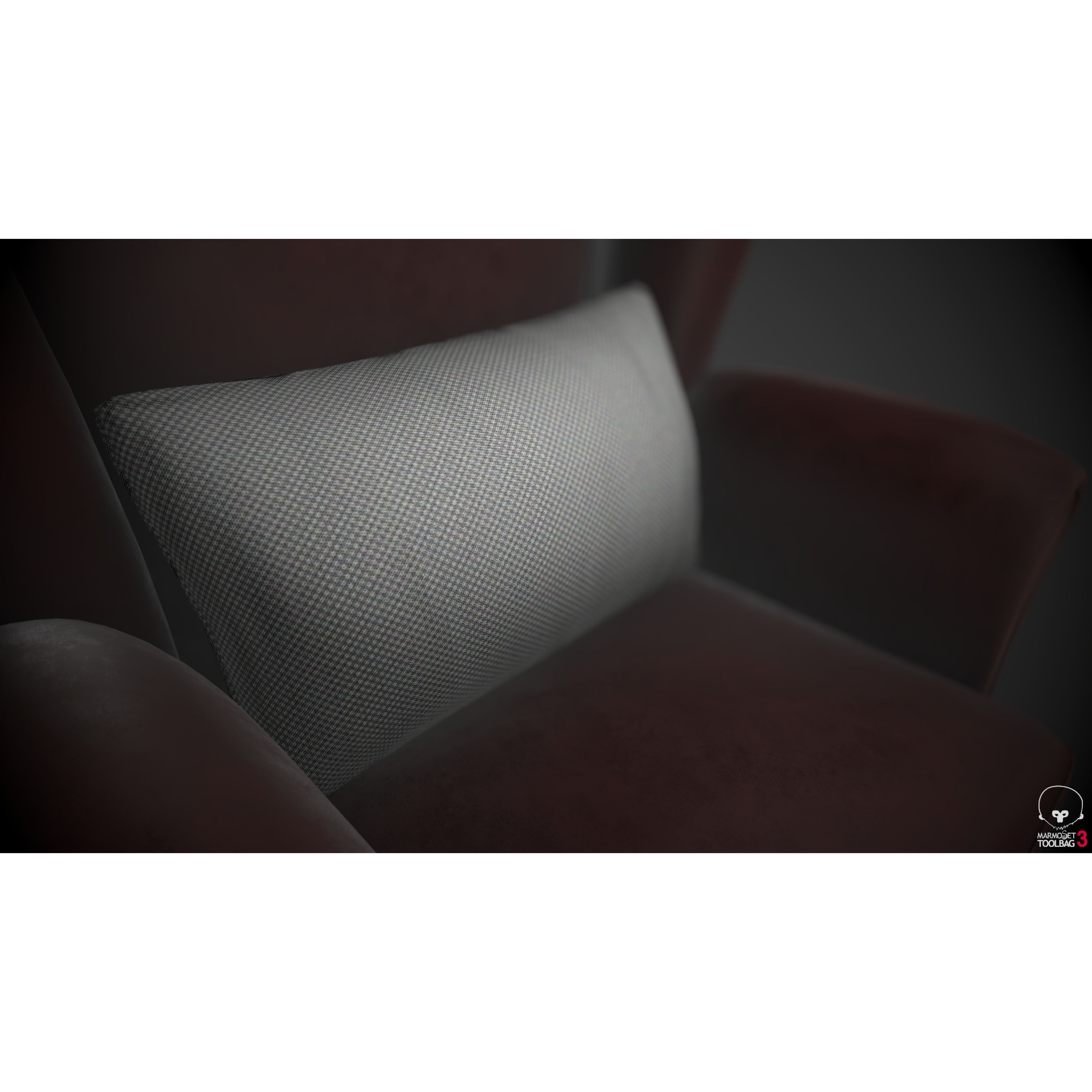 Wingback Chair 3D Model – Low Poly PBR Furniture Asset, FBX - View 12