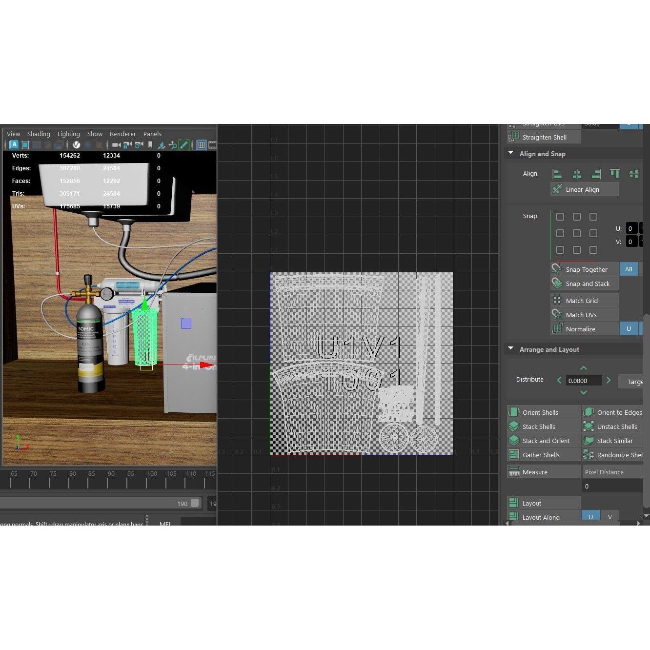 Kitchen Counter 3D Model – PBR Low Poly with Water Filter, FBX - View 11