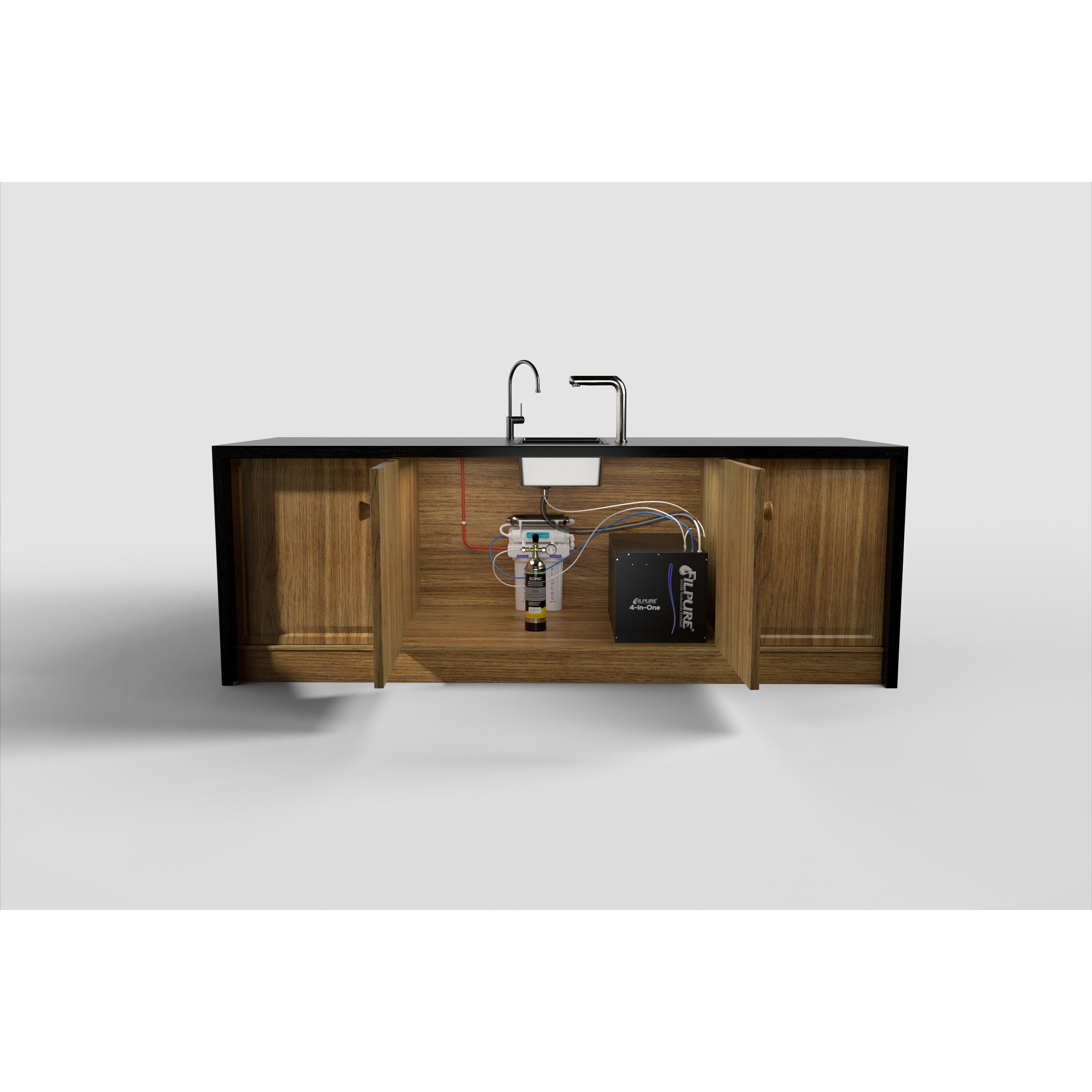 Kitchen Counter 3D Model – PBR Low Poly with Water Filter, FBX - View 3