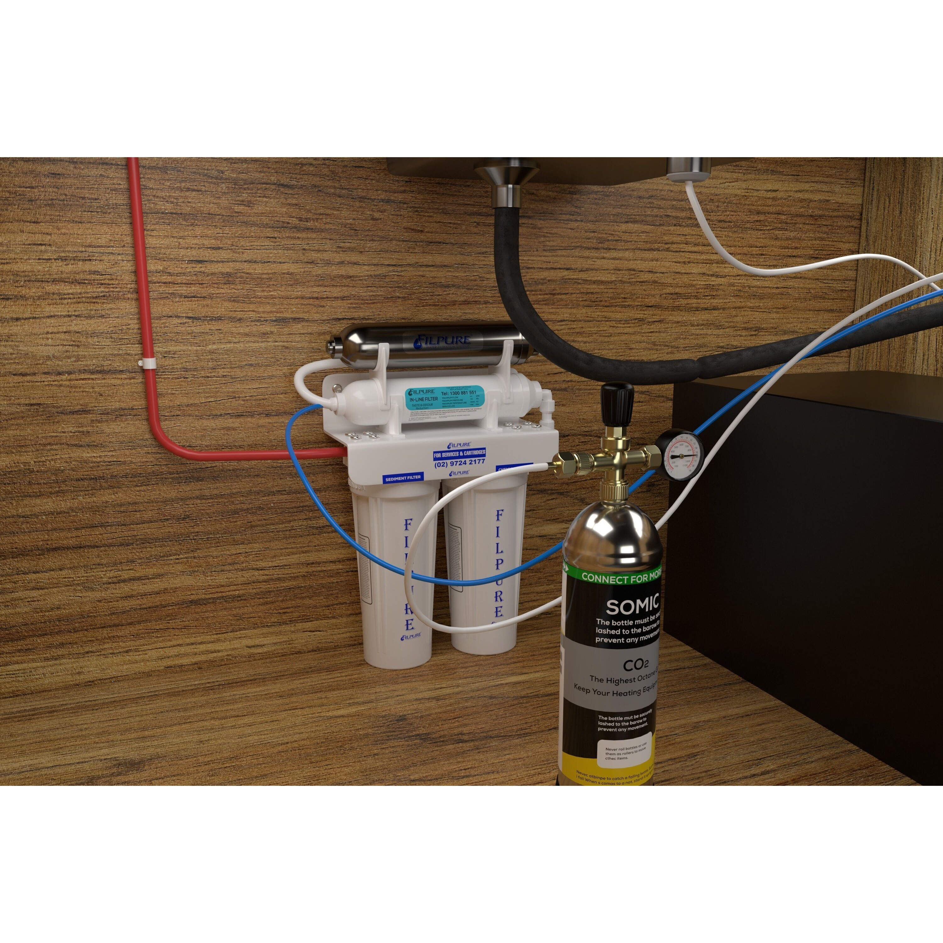 Kitchen Counter 3D Model – PBR Low Poly with Water Filter, FBX - View 5