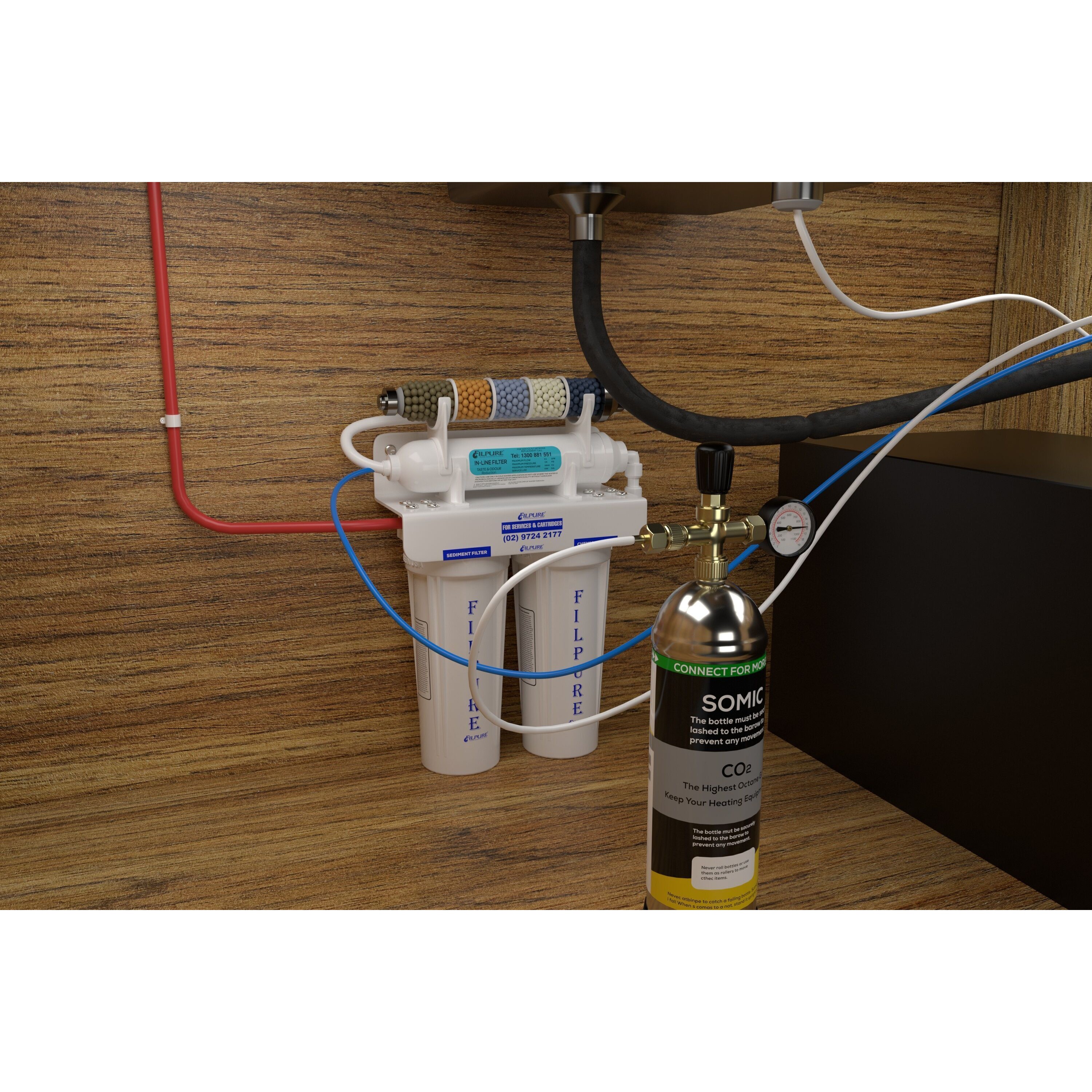 Kitchen Counter 3D Model – PBR Low Poly with Water Filter, FBX - View 6