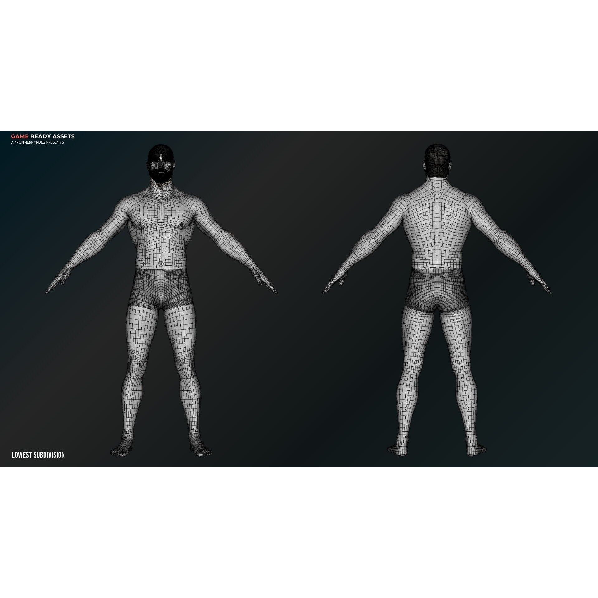 Lifelike Male Base - Low-Poly Game-Ready 3D Model - View 16