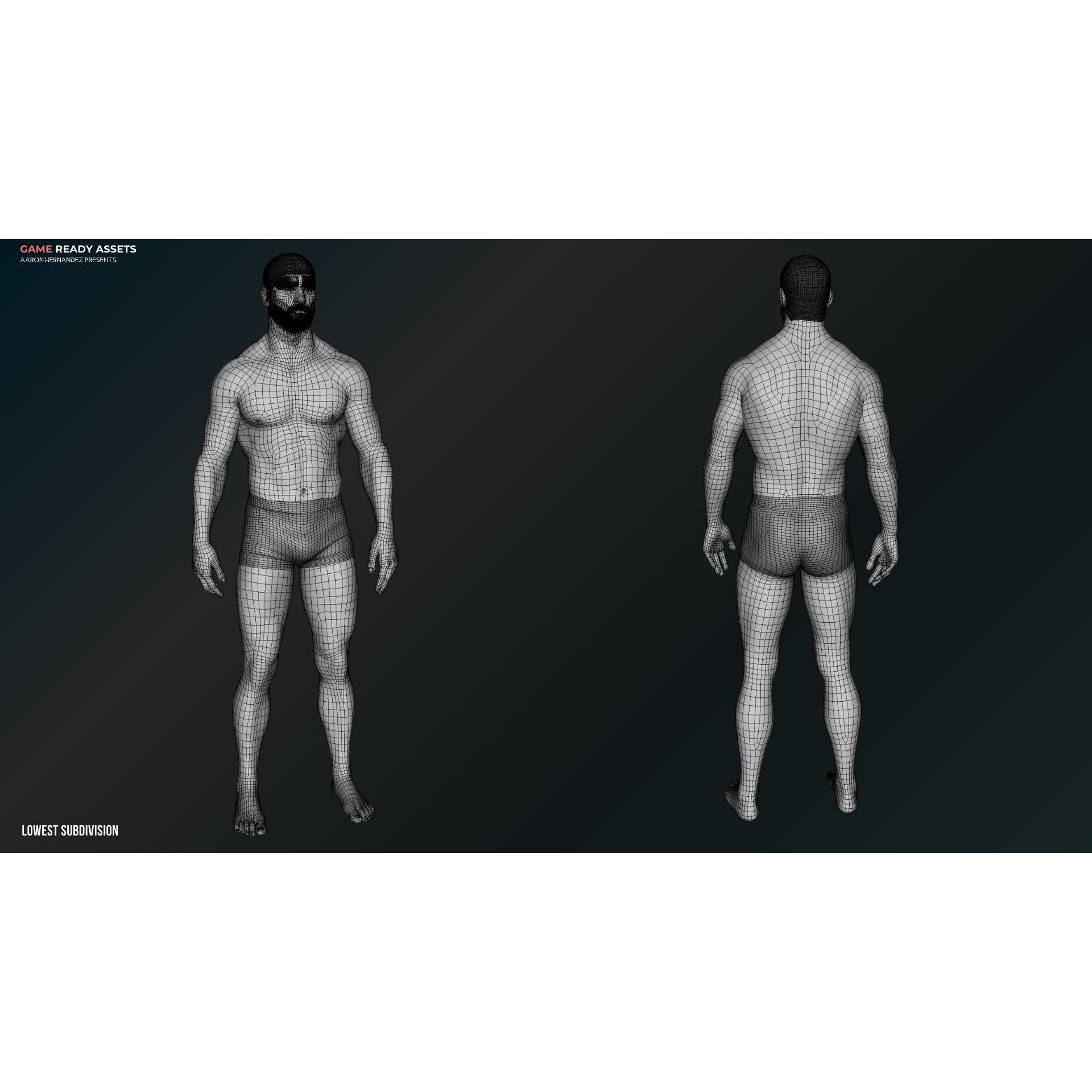 Lifelike Male Base - Low-Poly Game-Ready 3D Model - View 17