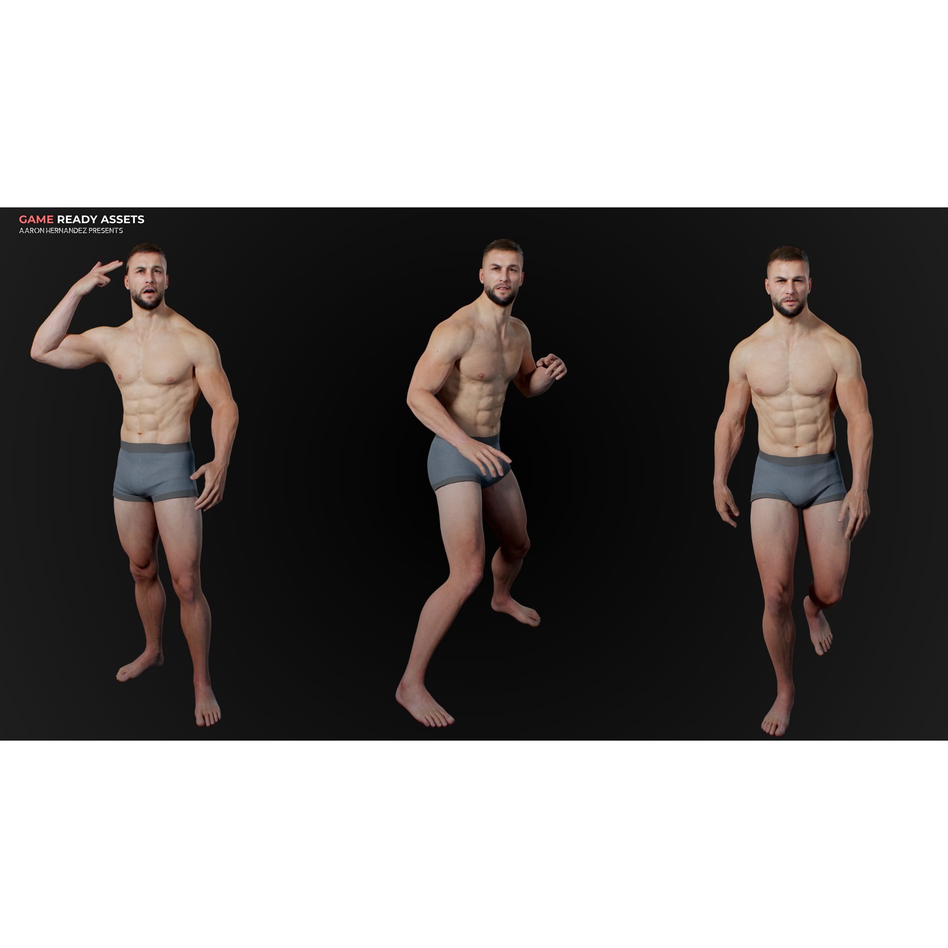 Lifelike Male Base - Low-Poly Game-Ready 3D Model - View 26