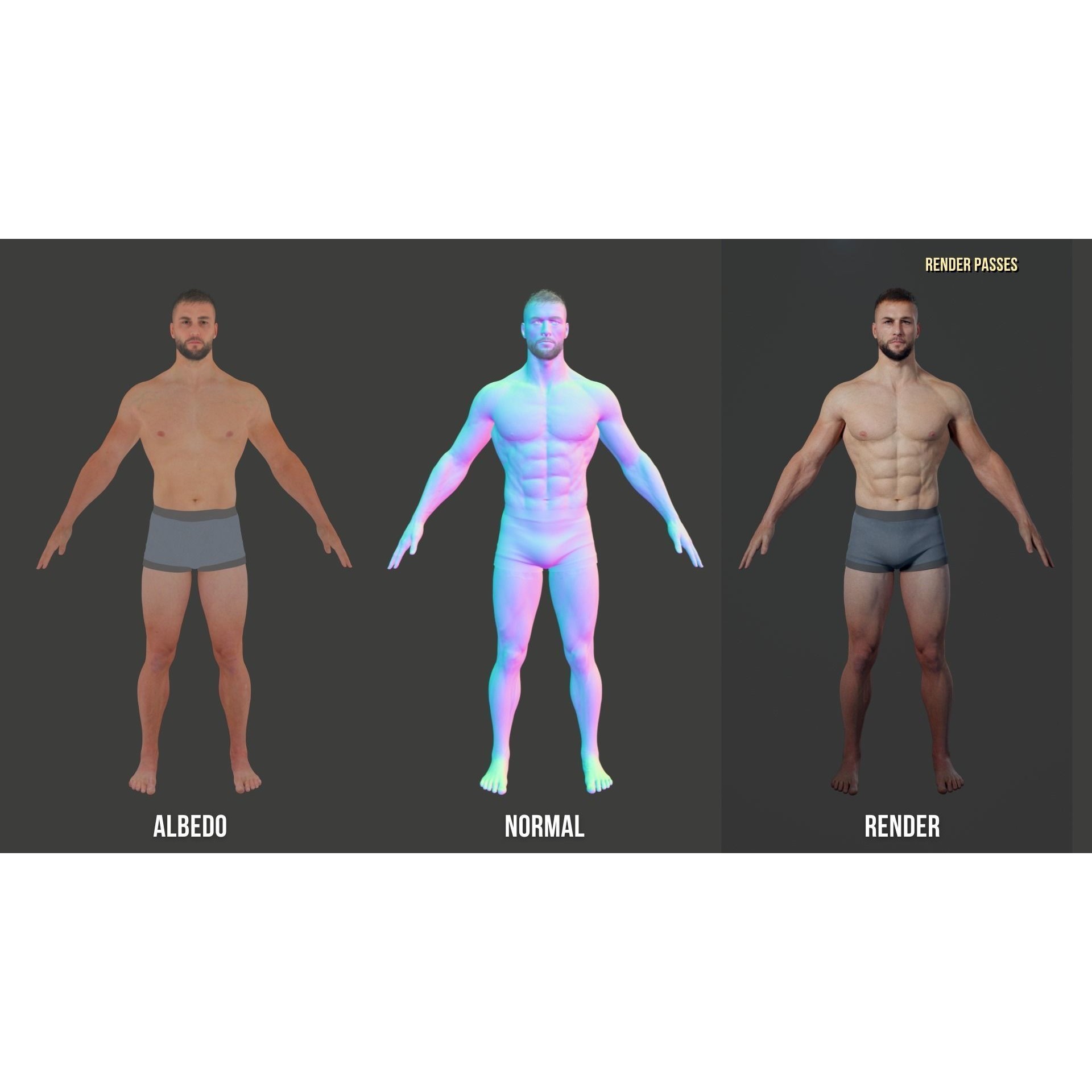 Lifelike Male Base - Low-Poly Game-Ready 3D Model - View 27