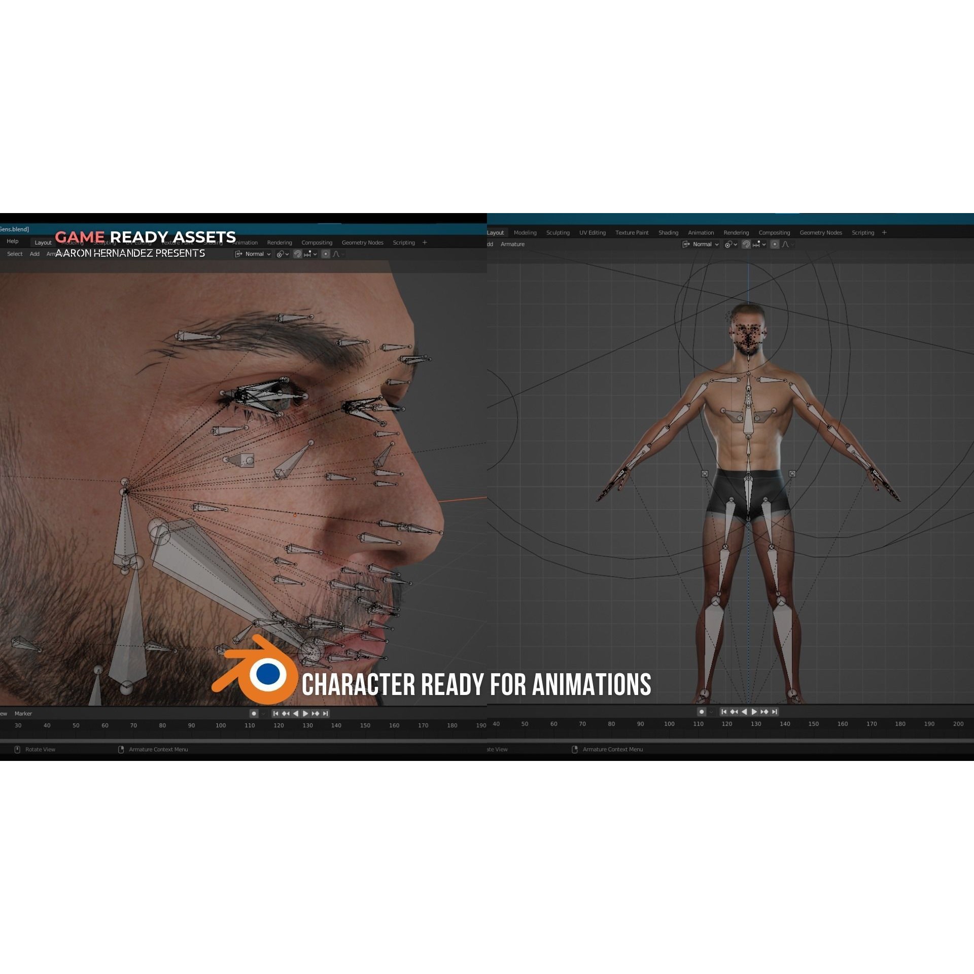 Lifelike Male Base - Low-Poly Game-Ready 3D Model - View 30