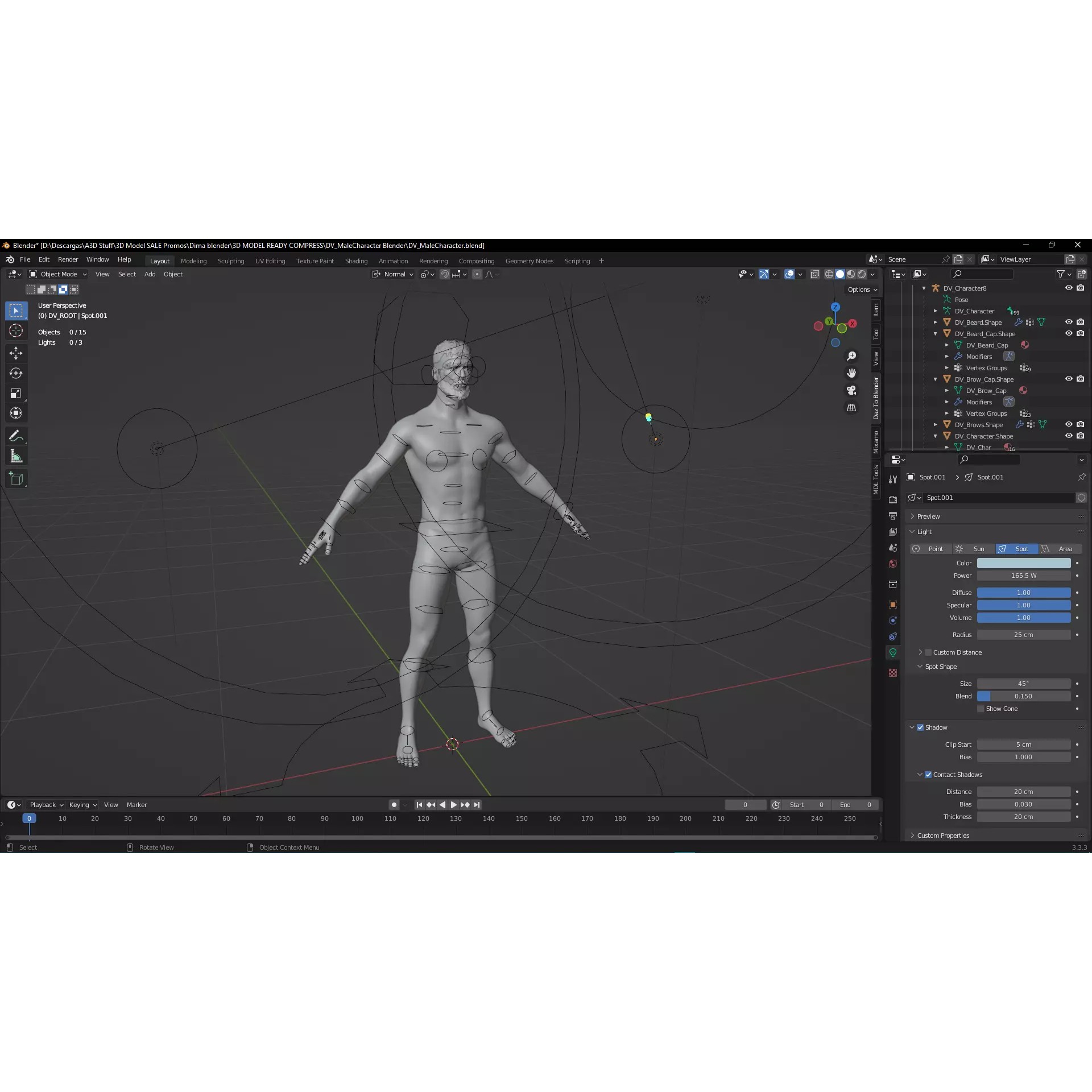 Lifelike Male Base - Low-Poly Game-Ready 3D Model - View 36