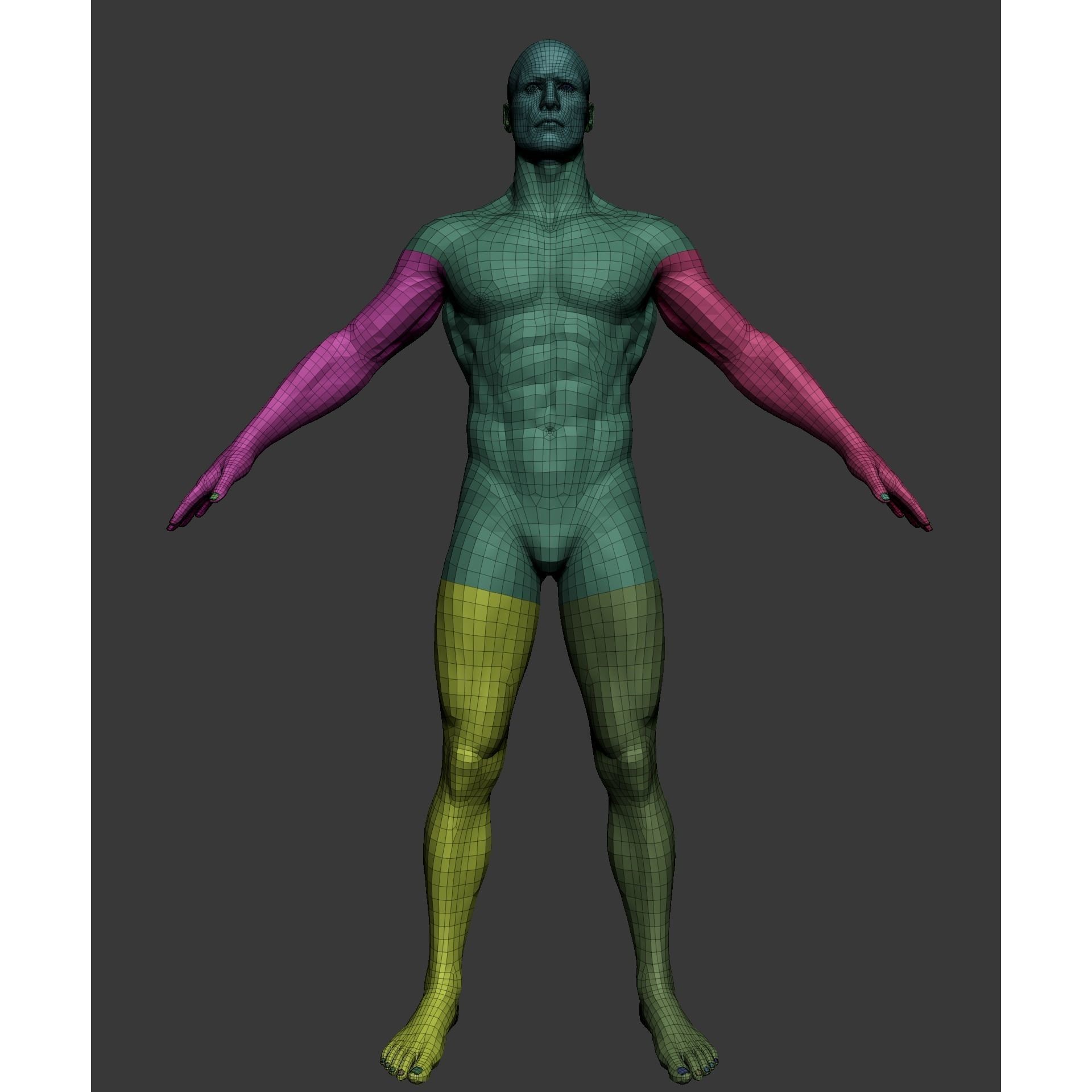 Lifelike Male Base - Low-Poly Game-Ready 3D Model - View 44