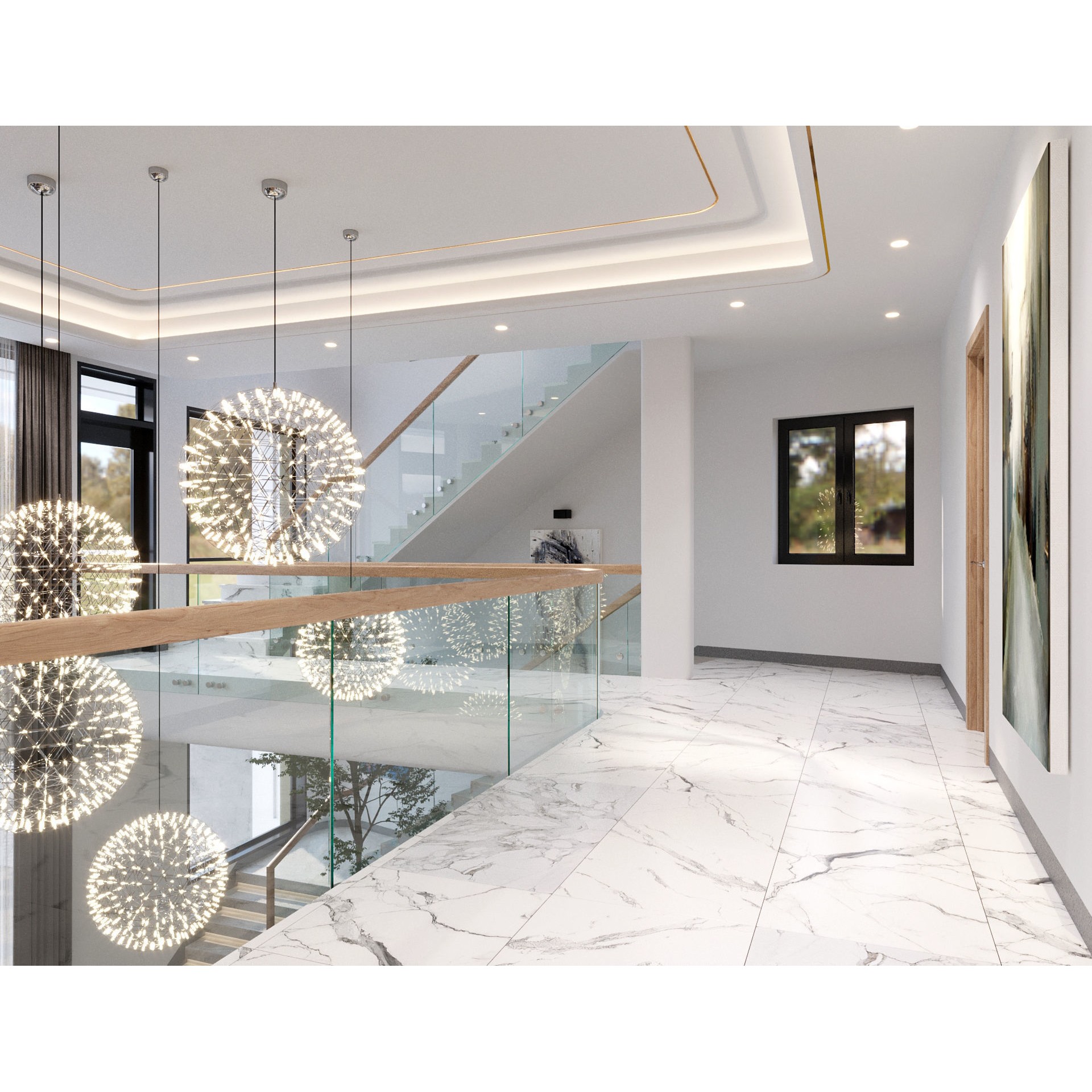 QD Living Room - Fully Textured Interior 3D Model - View 9