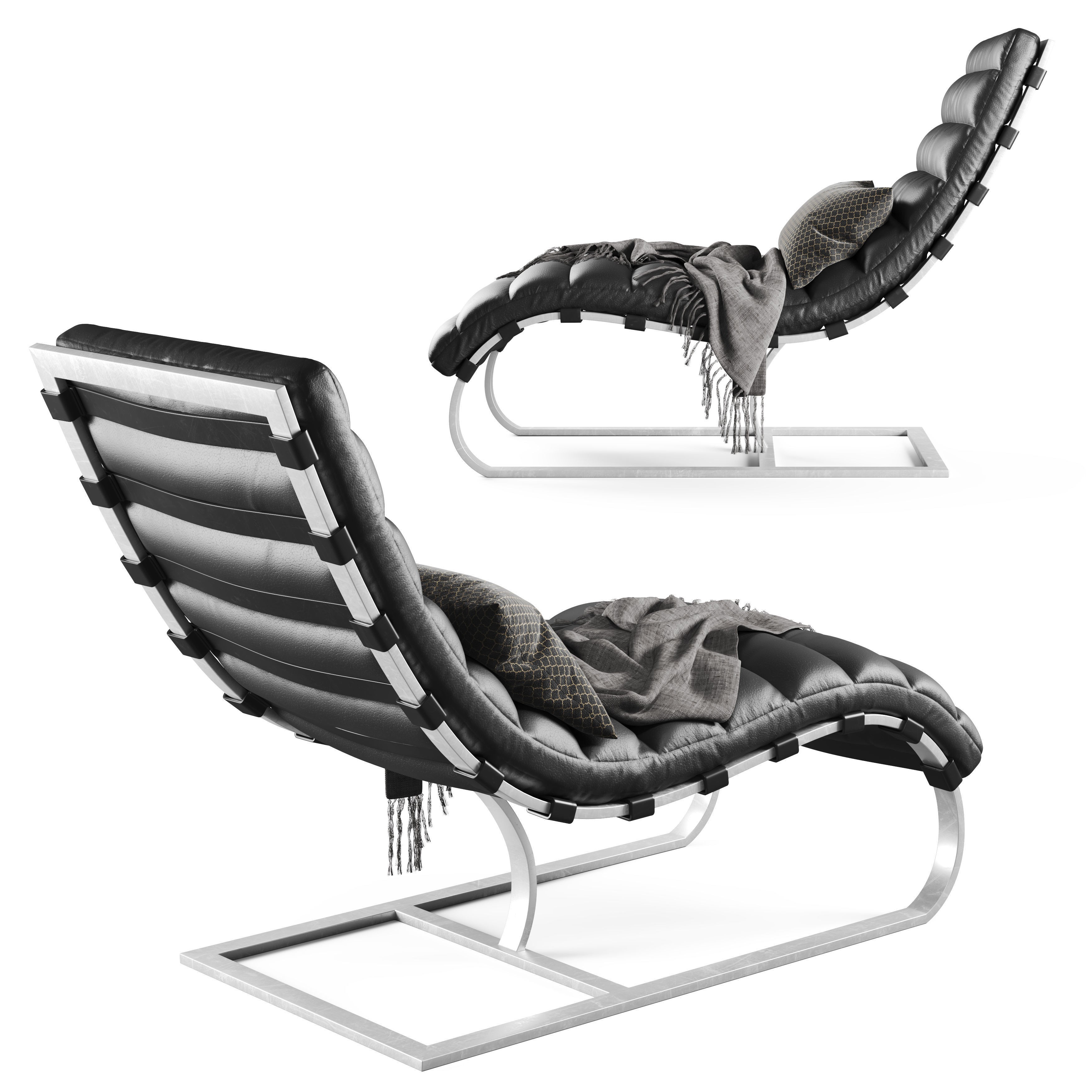 RH Chaise Long Armchair 3D Model – High Poly PBR Furniture, FBX - View 6