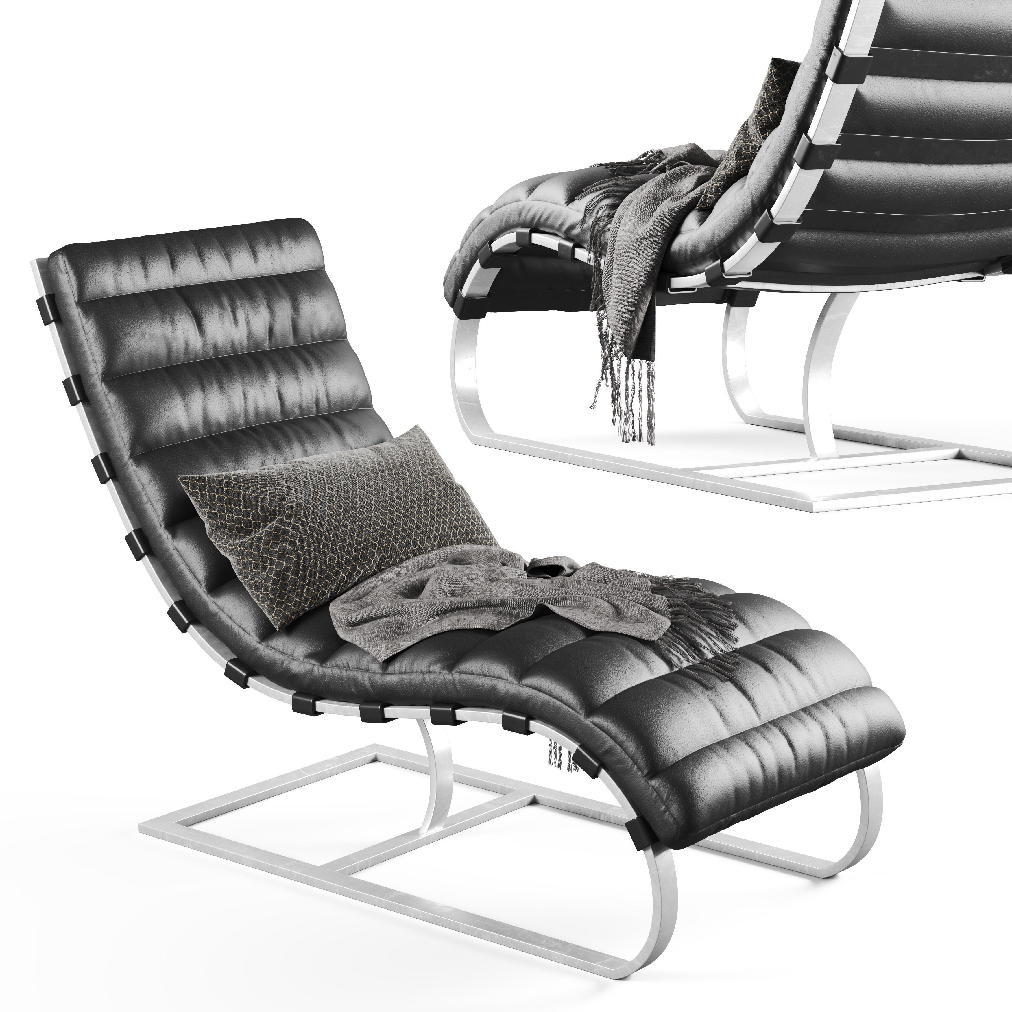 RH Chaise Long Armchair 3D Model – High Poly PBR Furniture, FBX - View 7