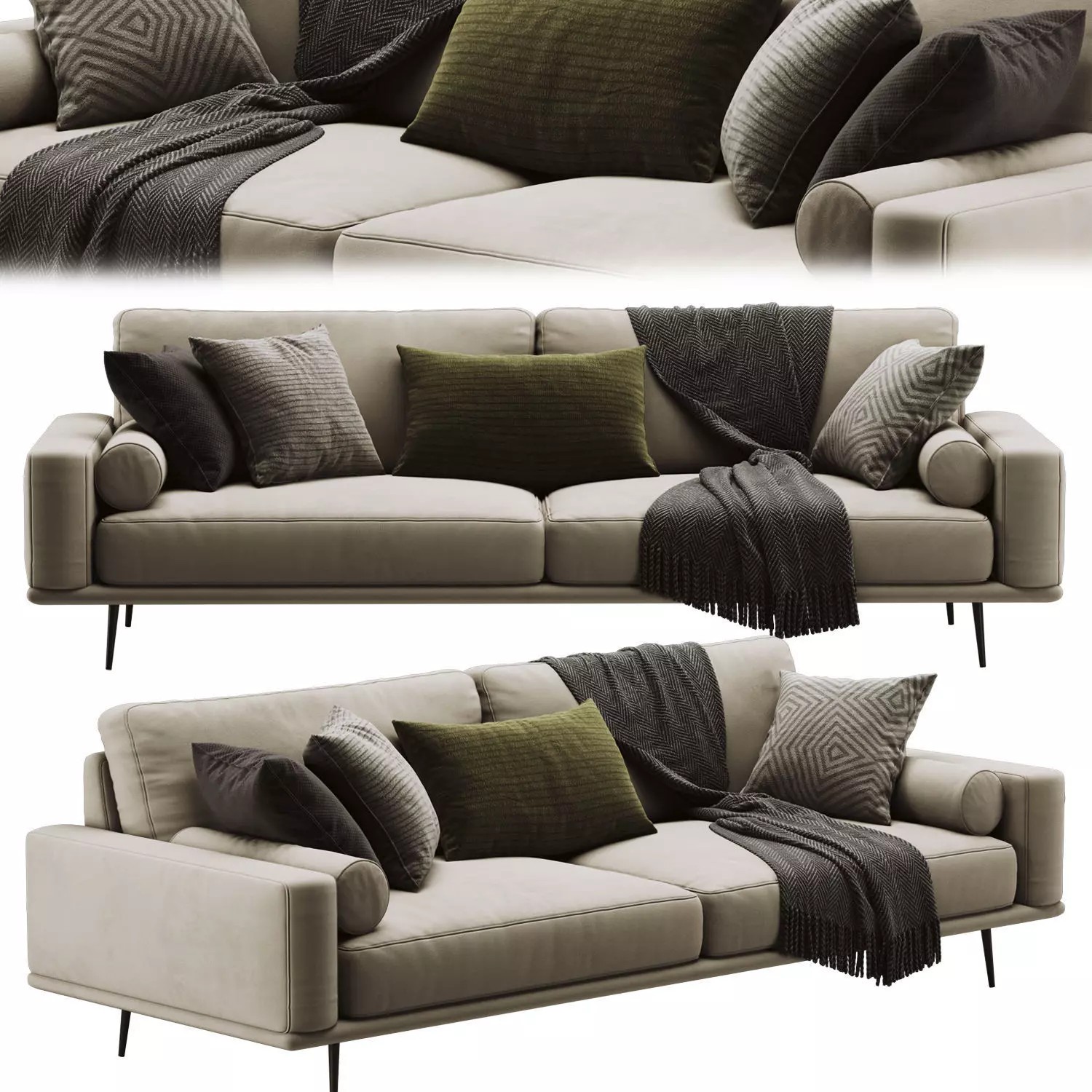 BoConcept Carlton Sofa 3D Model – Scandinavian Design, V-Ray & Corona Formats - View 2