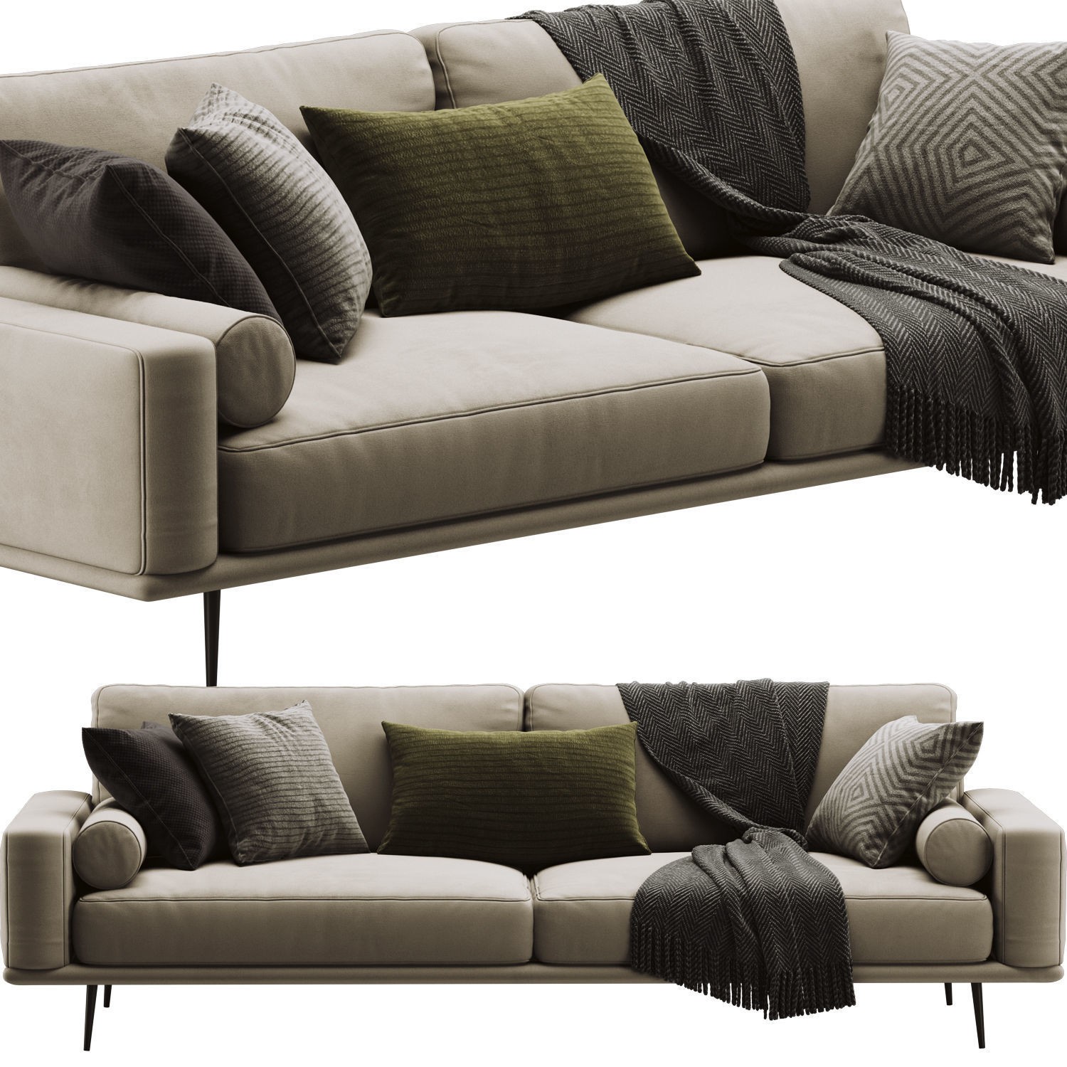 BoConcept Carlton Sofa 3D Model – Scandinavian Design, V-Ray & Corona Formats - View 4