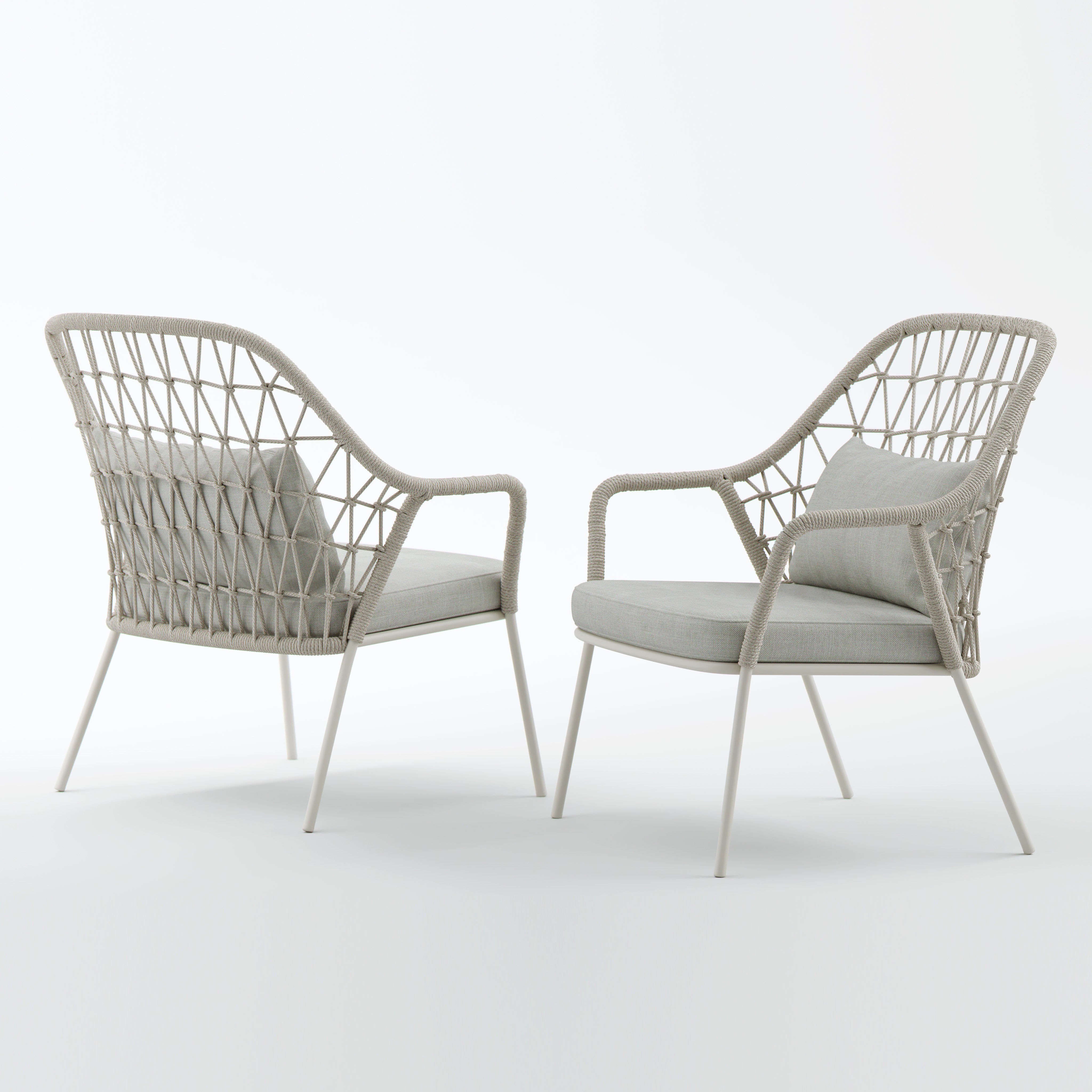 Woven Lounge Armchair 3D Model – Outdoor Garden Furniture, FBX - View 3