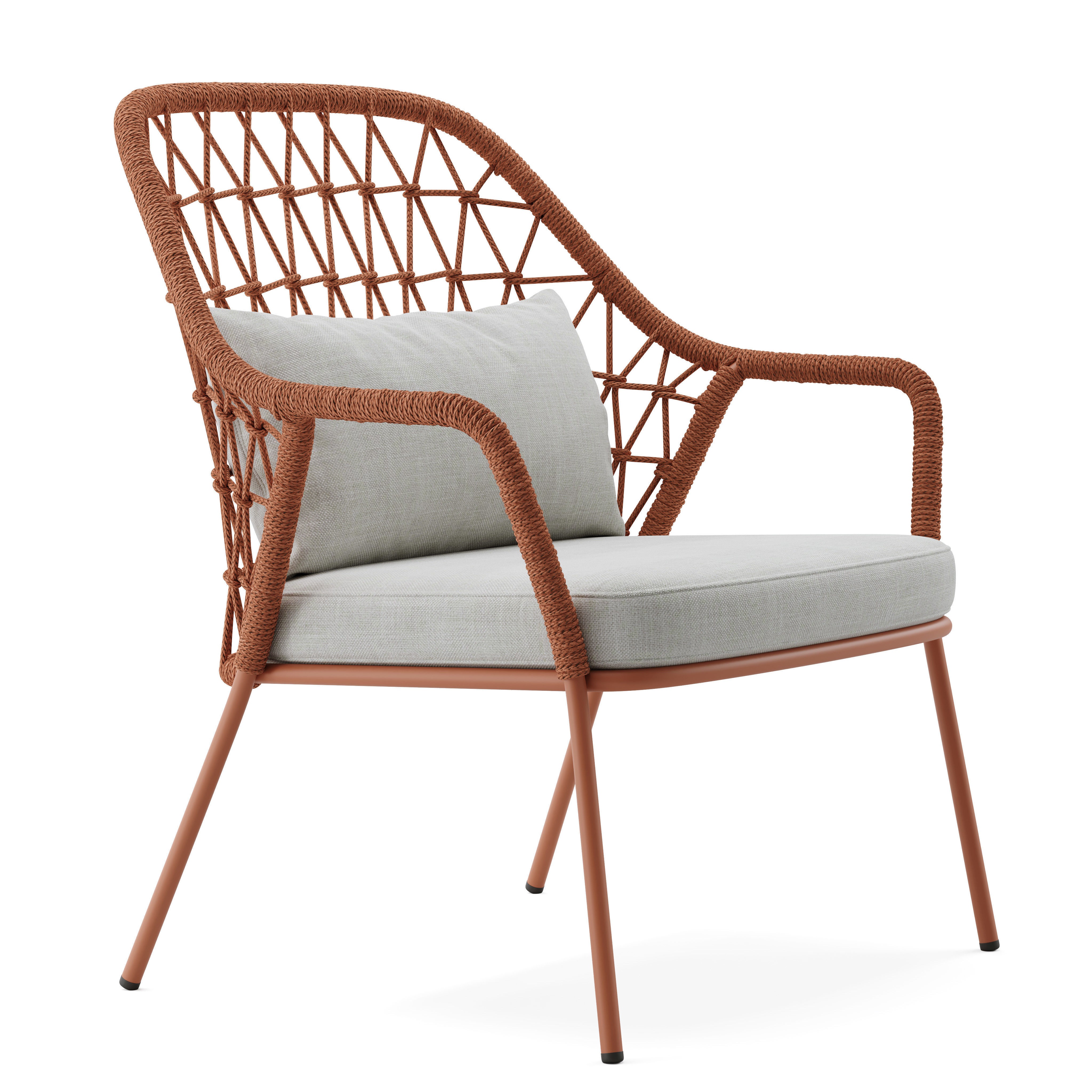 Woven Lounge Armchair 3D Model – Outdoor Garden Furniture, FBX - View 4