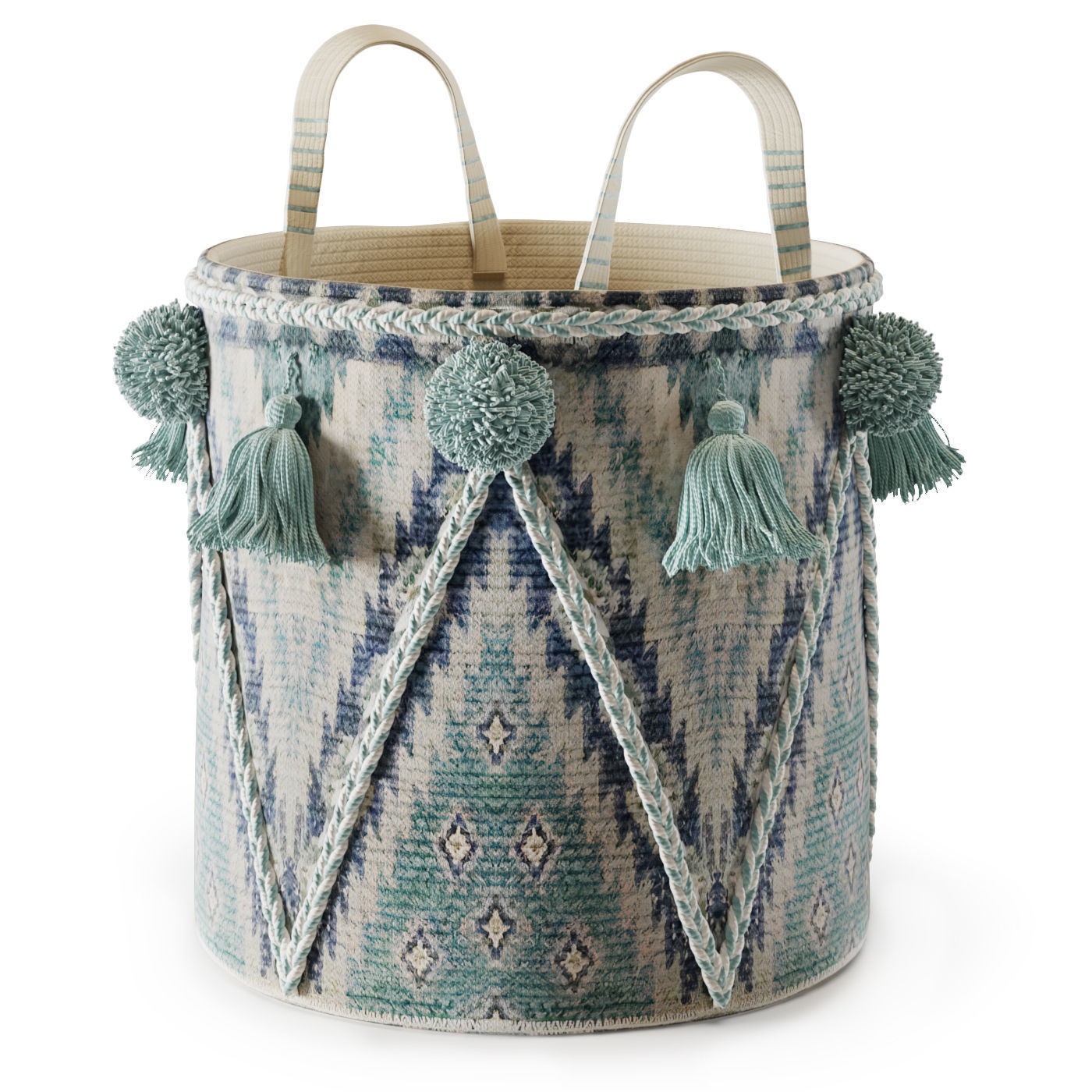 Wicker Baskets 3D Model – Set of Four Decorative Storage Baskets, FBX, OBJ - View 4