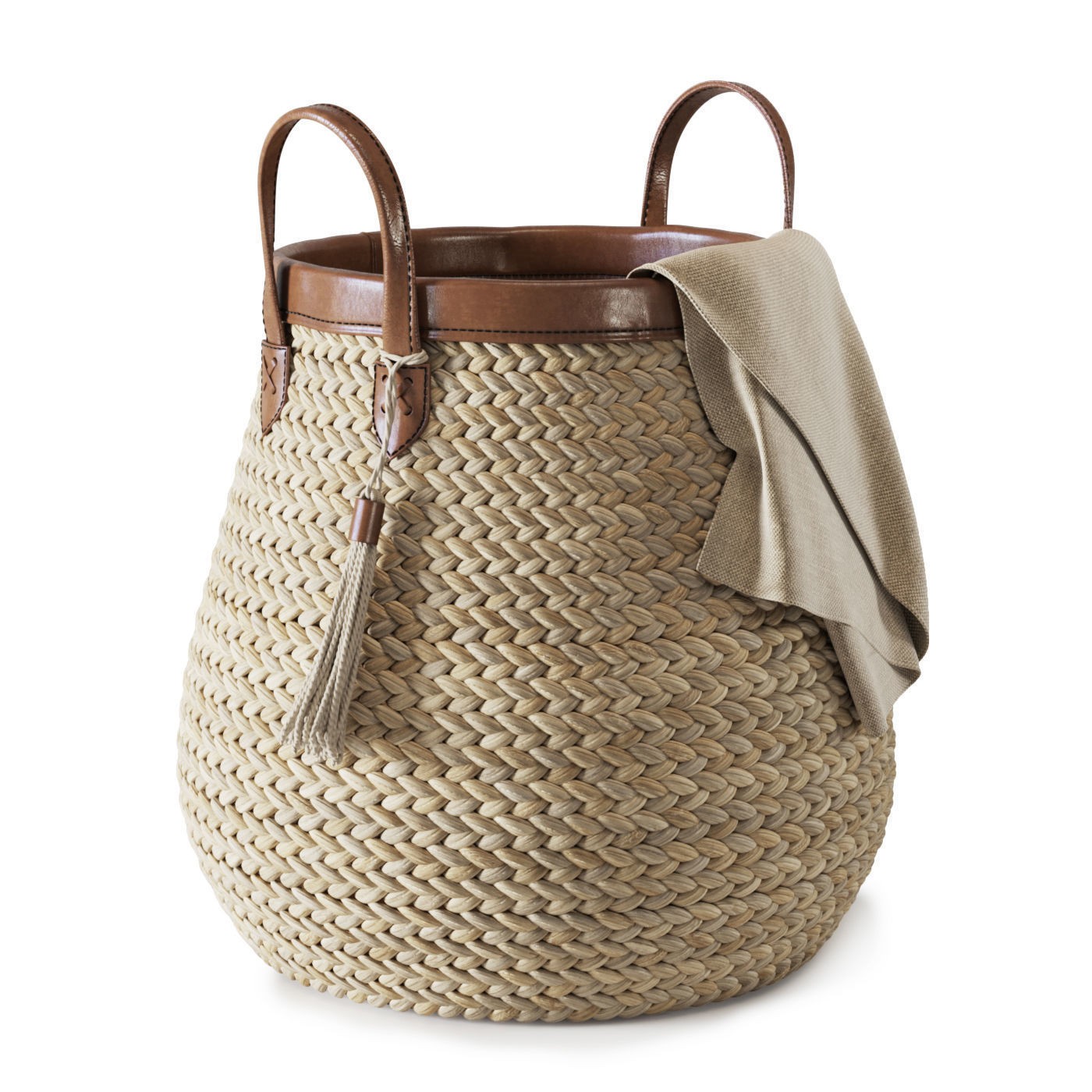 Wicker Baskets 3D Model – Set of Four Decorative Storage Baskets, FBX, OBJ - View 6