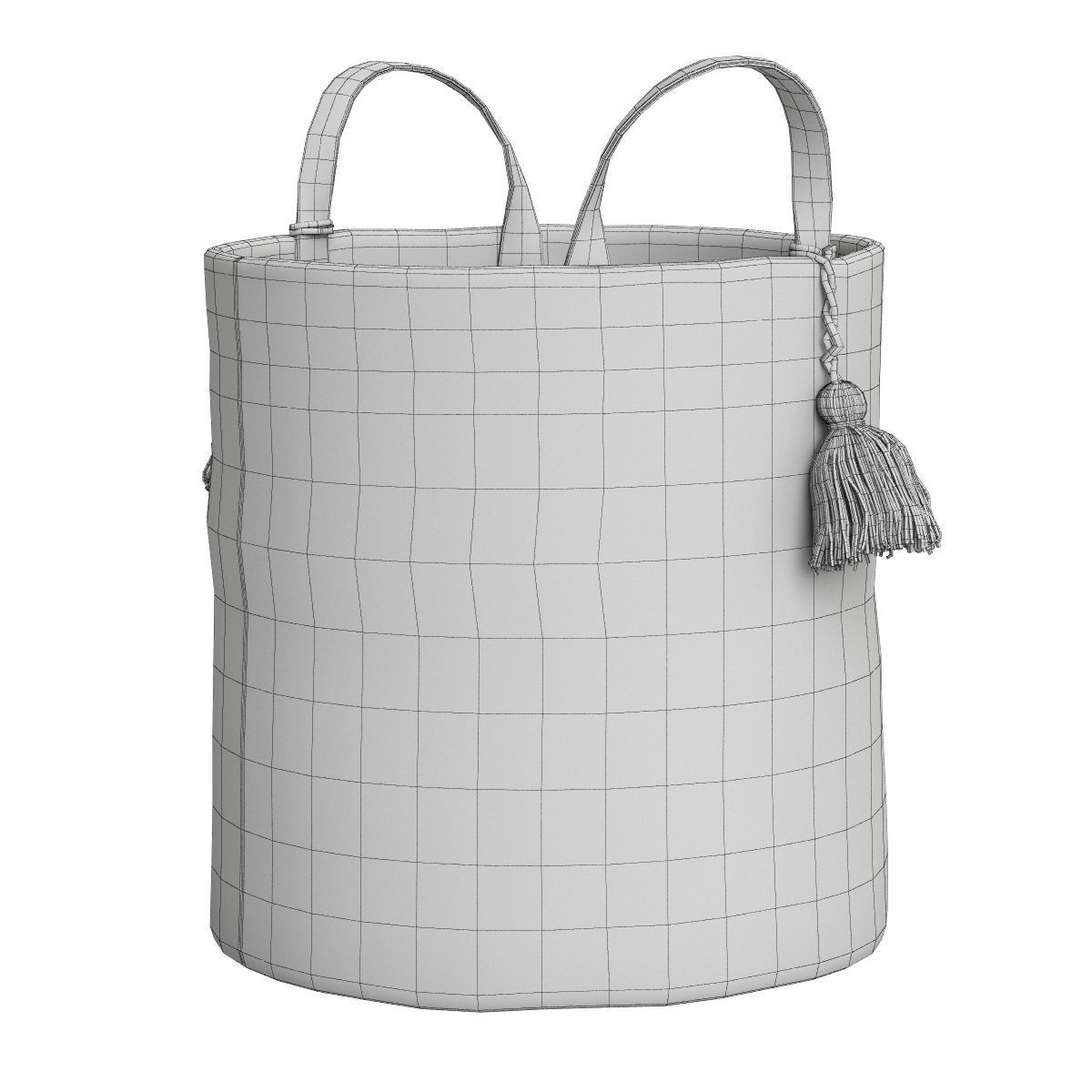 Wicker Baskets 3D Model – Set of Four Decorative Storage Baskets, FBX, OBJ - View 8