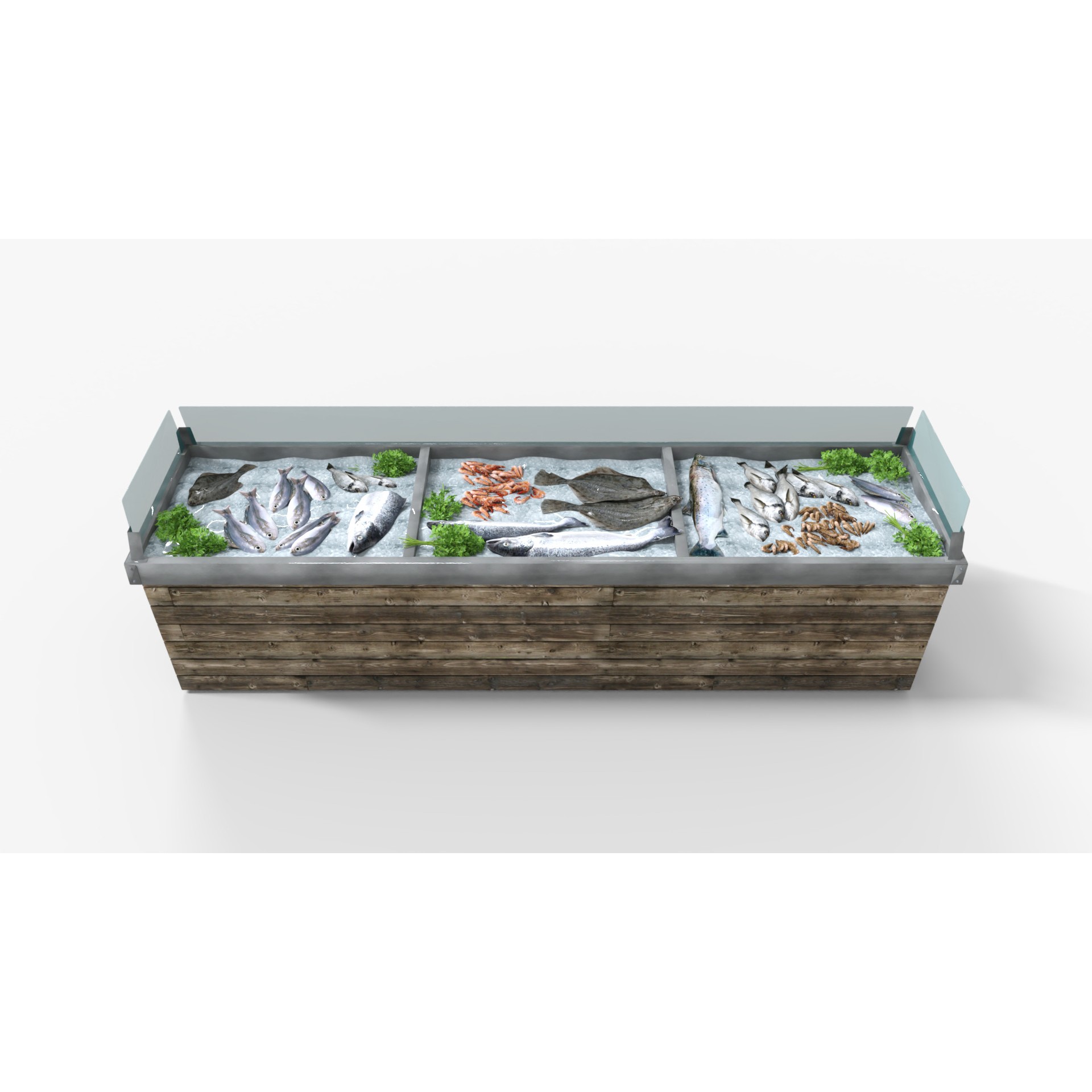 Seafood Stand 3D Model – Low Poly PBR Game Asset, FBX - View 4