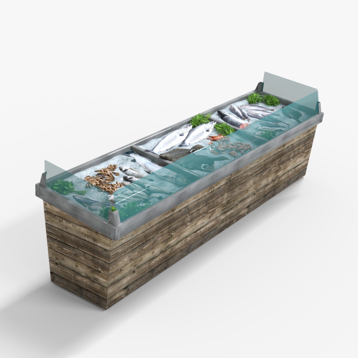 Seafood Stand 3D Model – Low Poly PBR Game Asset, FBX - View 9
