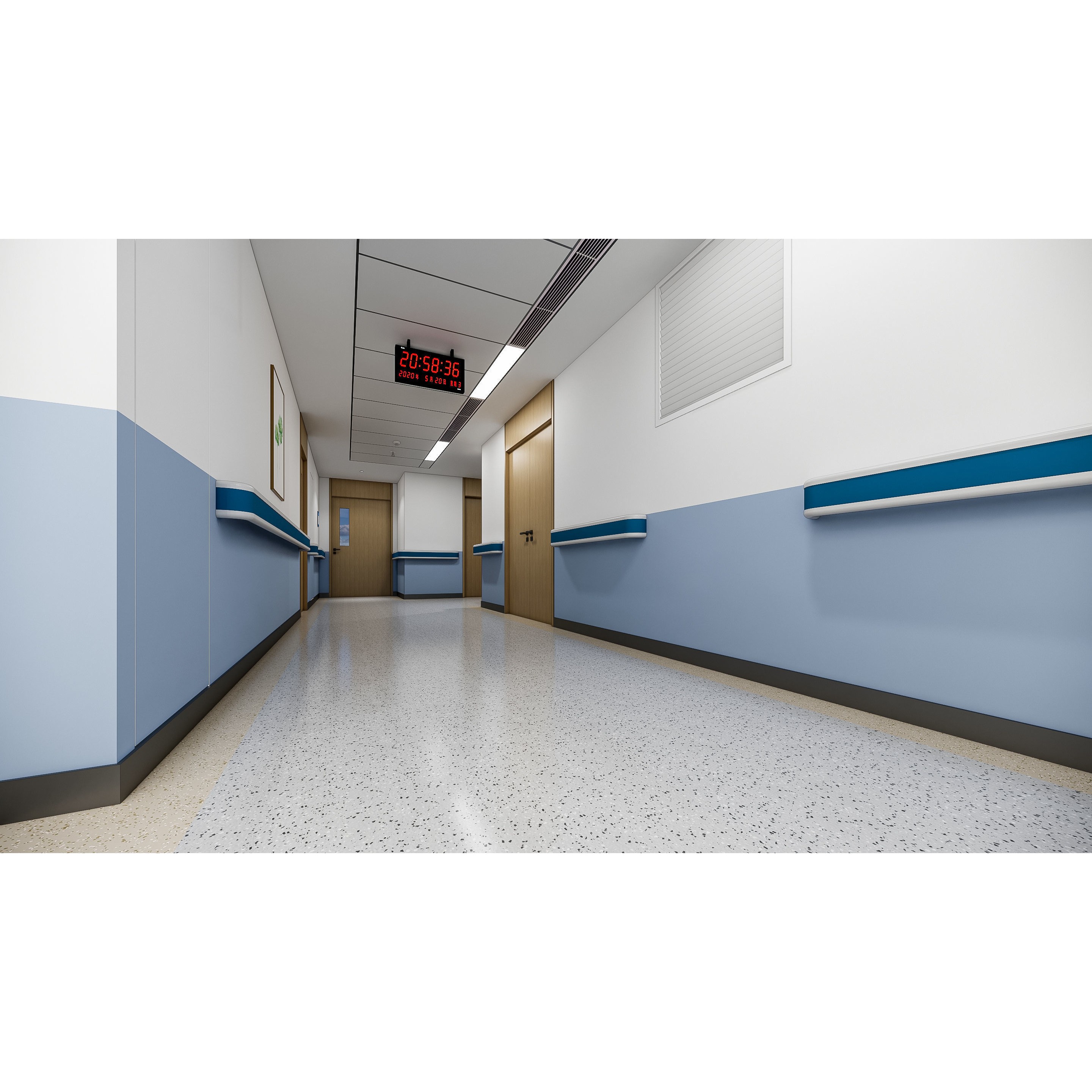 Hospital Lobby Reception Hall - Game-Ready 3D Model