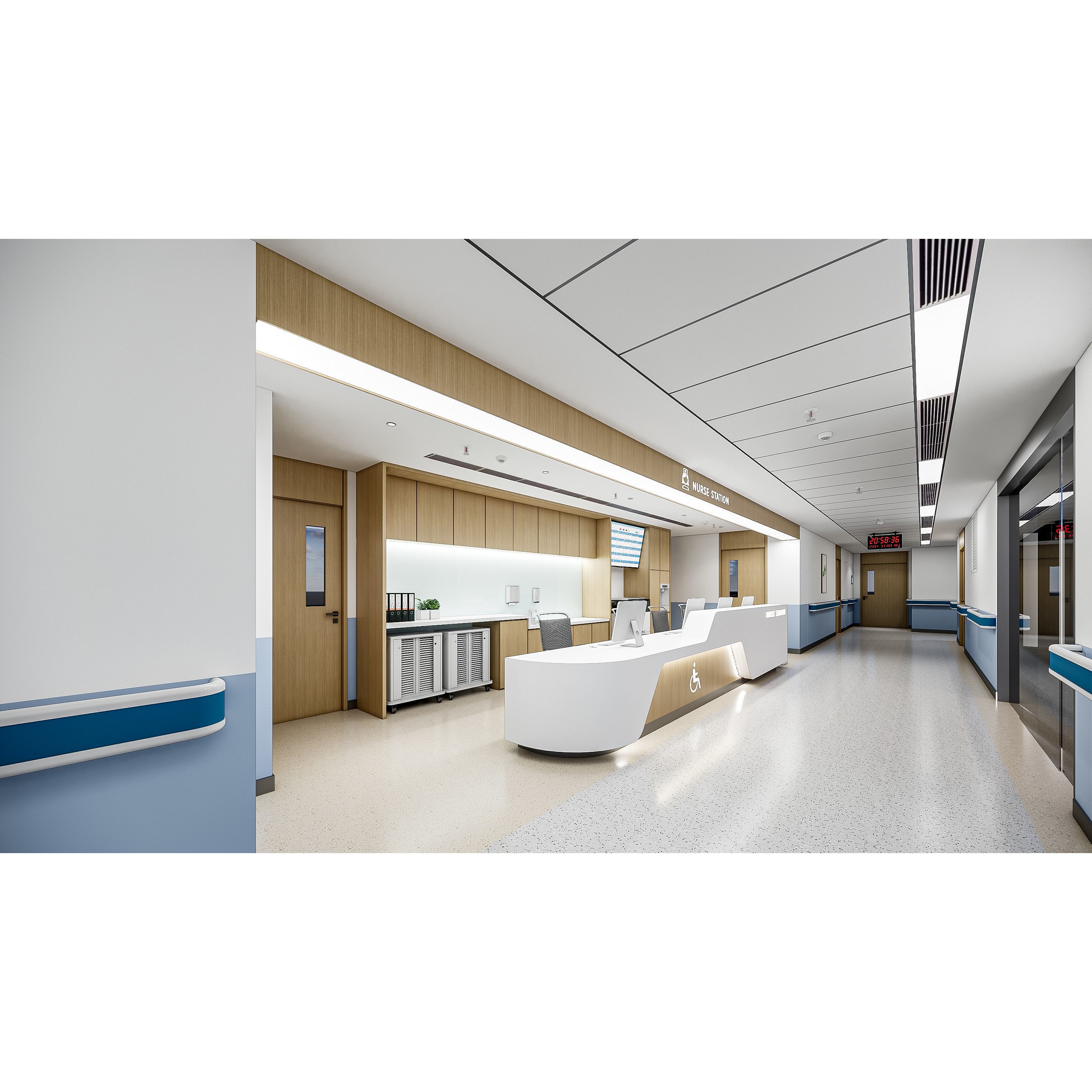 Hospital Lobby Reception Hall - Game-Ready 3D Model - View 14