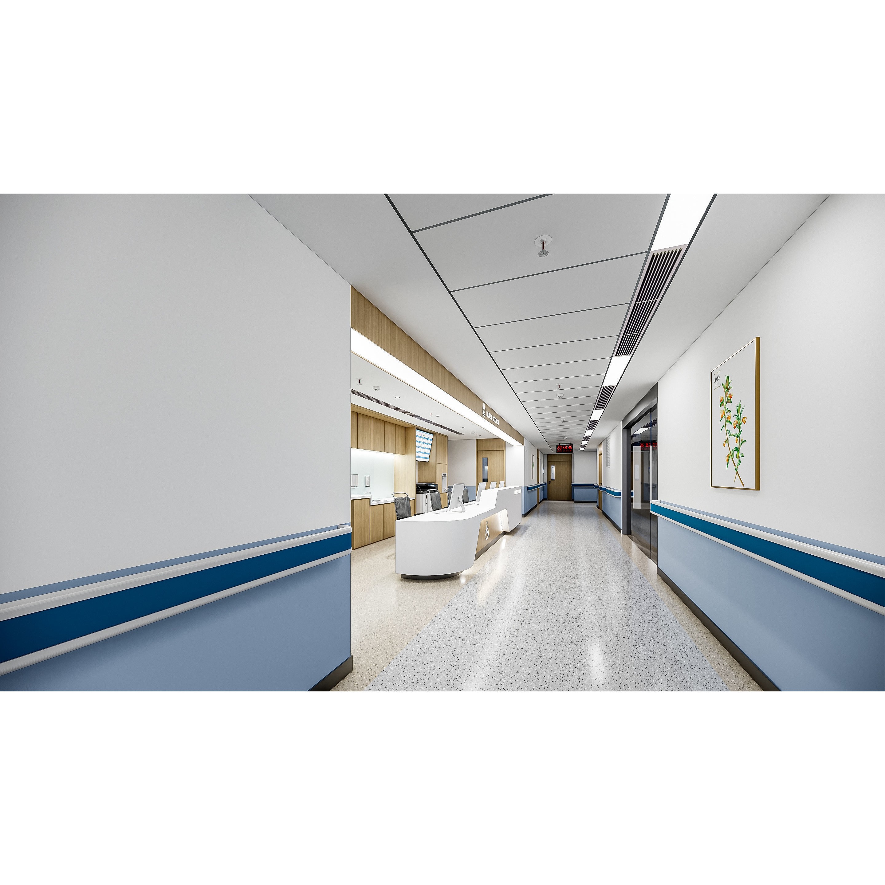 Hospital Lobby Reception Hall - Game-Ready 3D Model - View 17