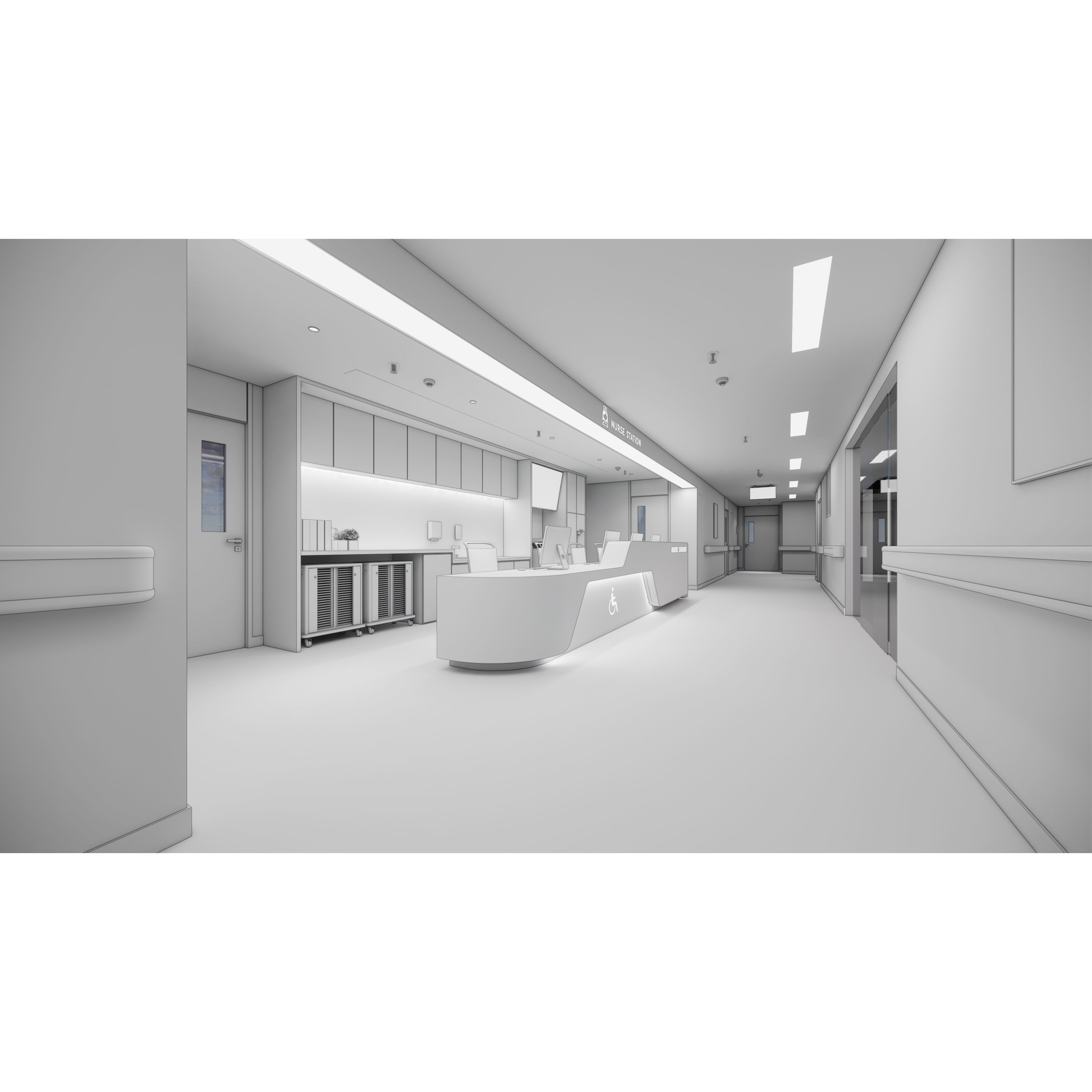 Hospital Lobby Reception Hall - Game-Ready 3D Model - View 20