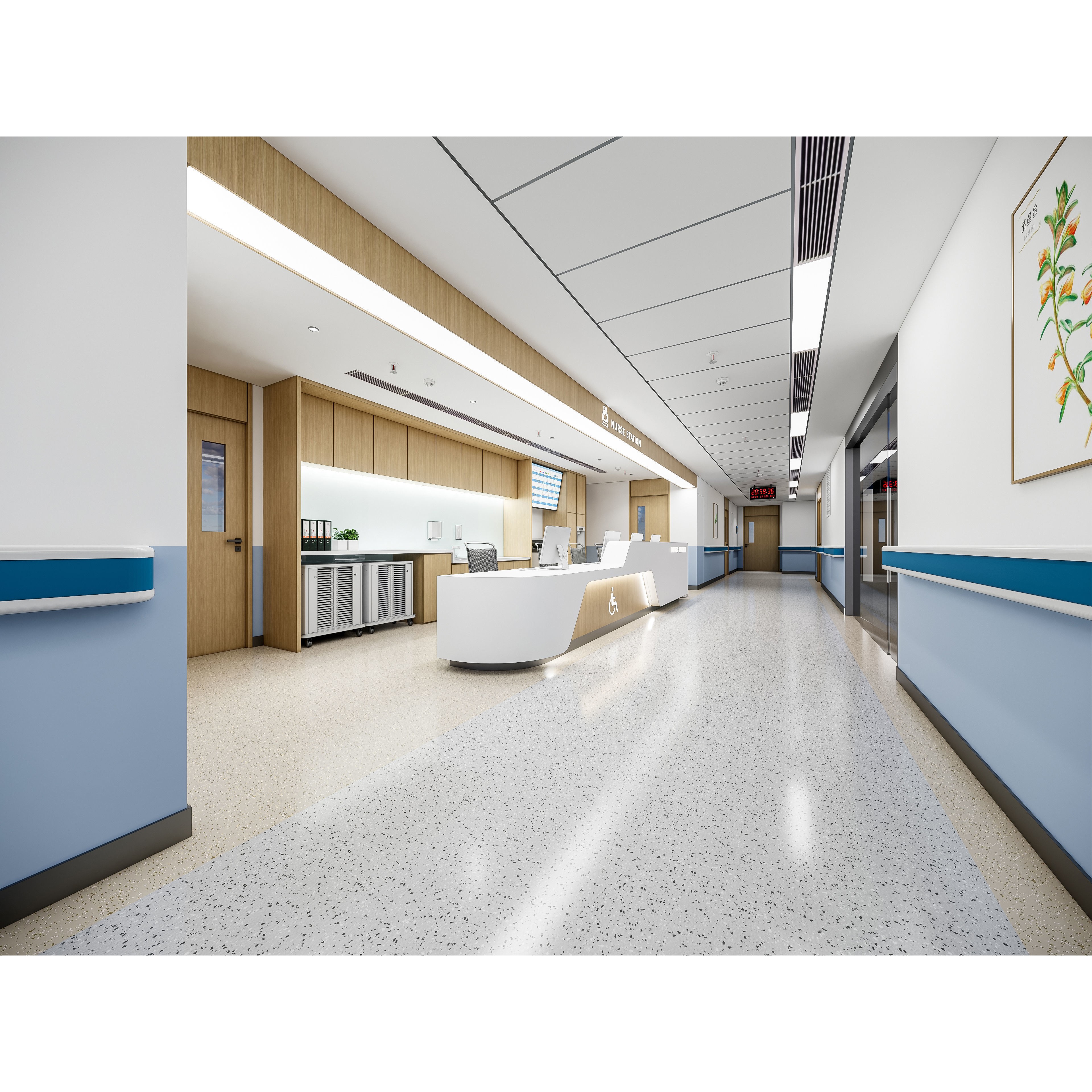 Hospital Lobby Reception Hall - Game-Ready 3D Model - View 4