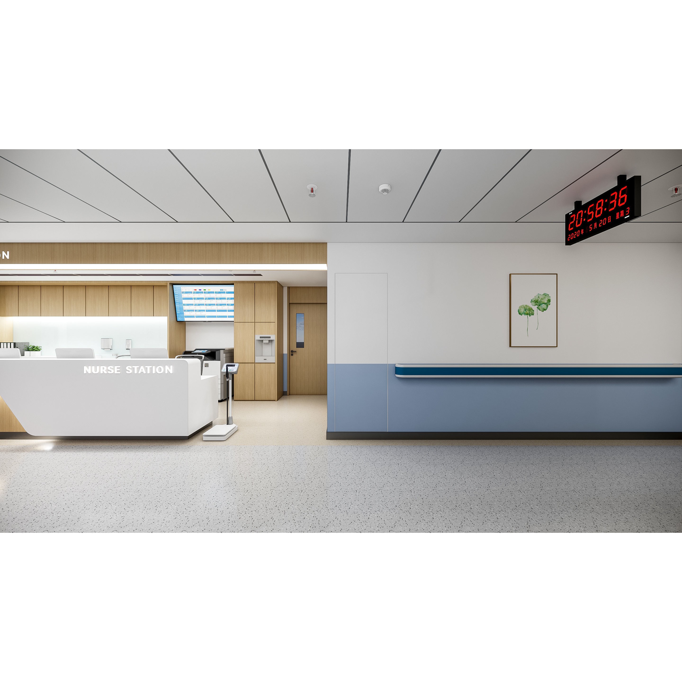 Hospital Lobby Reception Hall - Game-Ready 3D Model - View 7