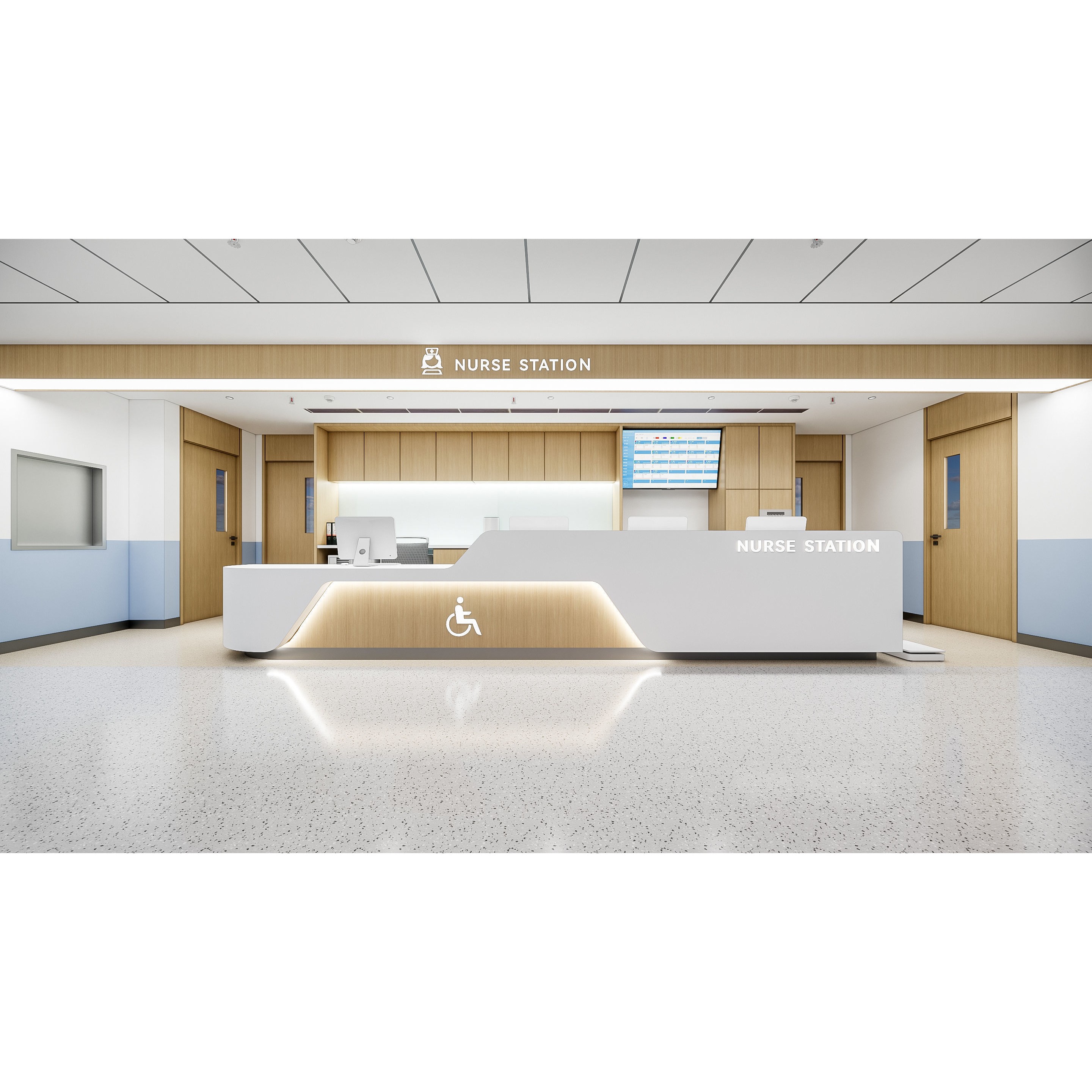 Hospital Lobby Reception Hall - Game-Ready 3D Model - View 8