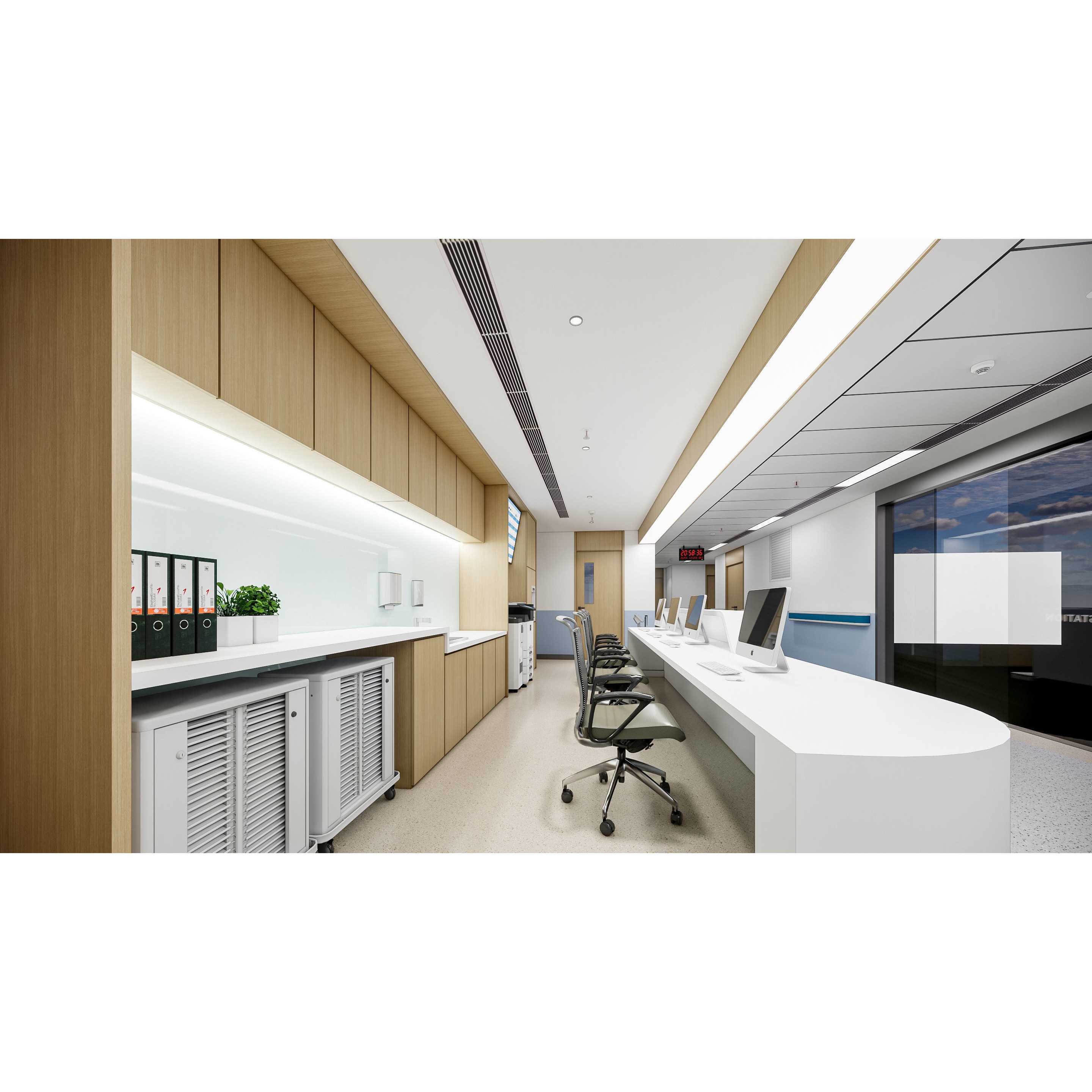 Hospital Lobby Reception Hall - Game-Ready 3D Model - View 9