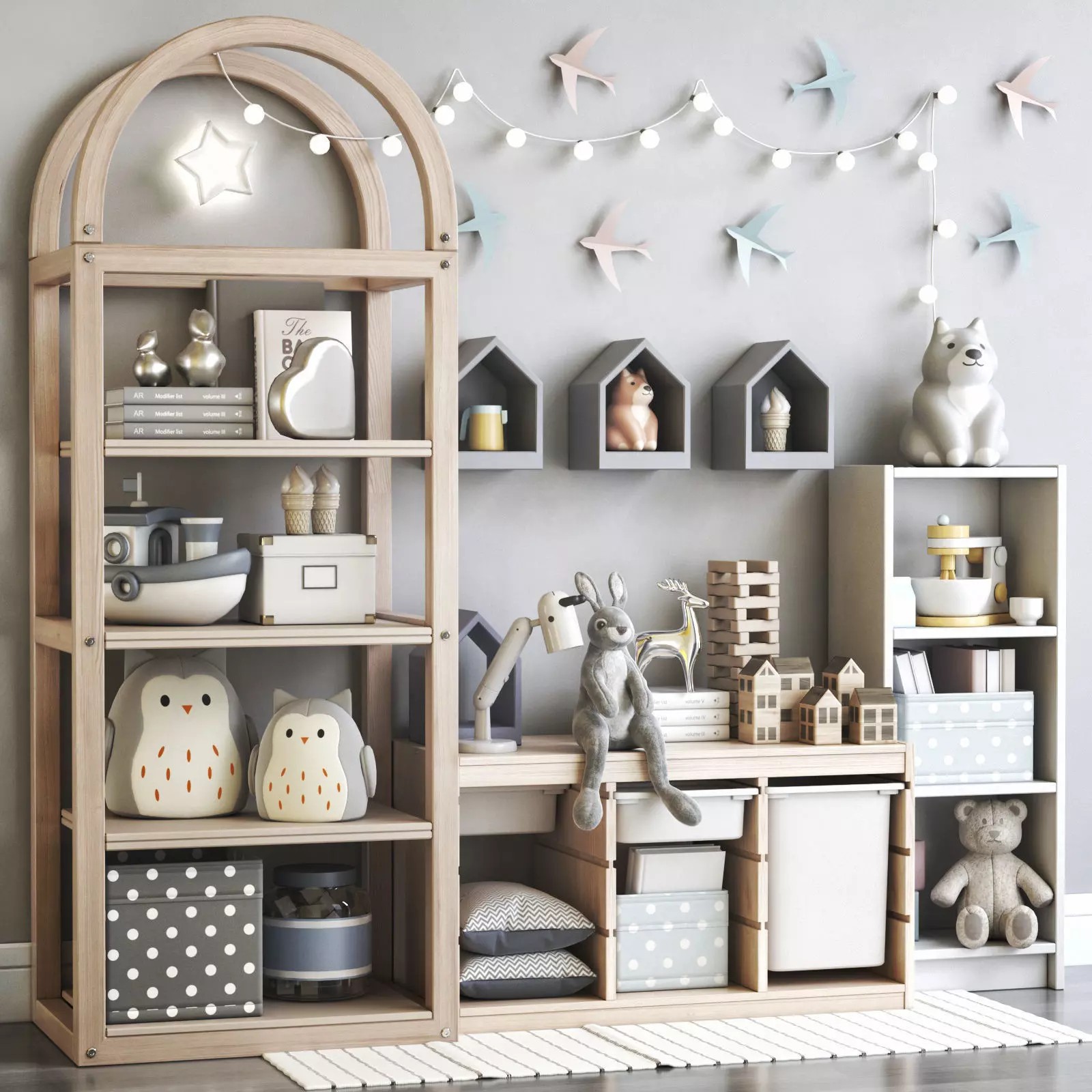 Nursery Furniture 3D Model – Childrens Room Composition, FBX - View 2