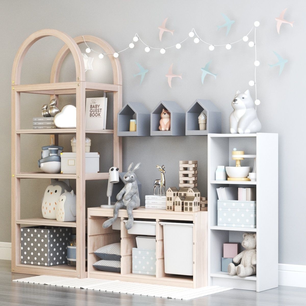 Nursery Furniture 3D Model – Childrens Room Composition, FBX - View 6