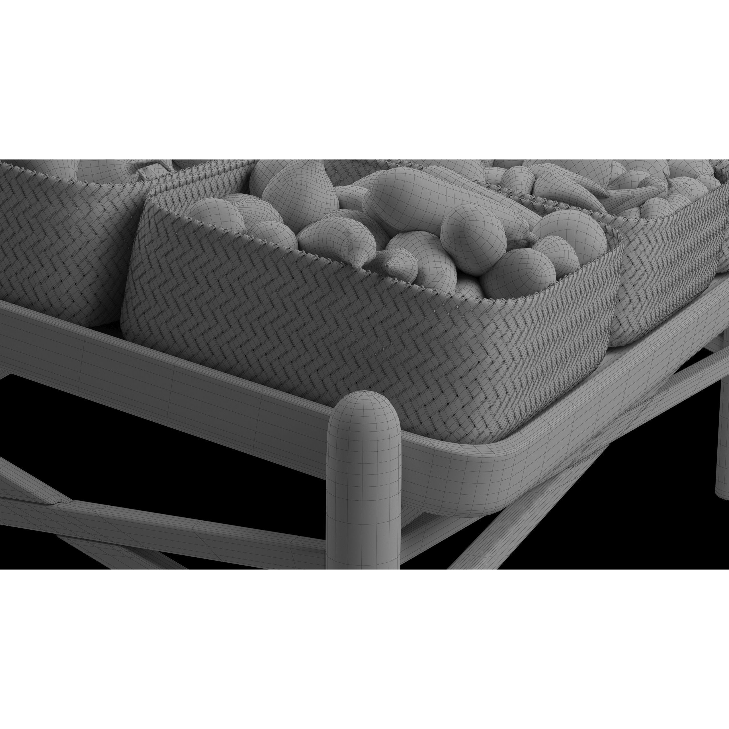 Vegetable Stall 3D Model – Low Poly Market Asset, FBX, PBR Textures - View 13