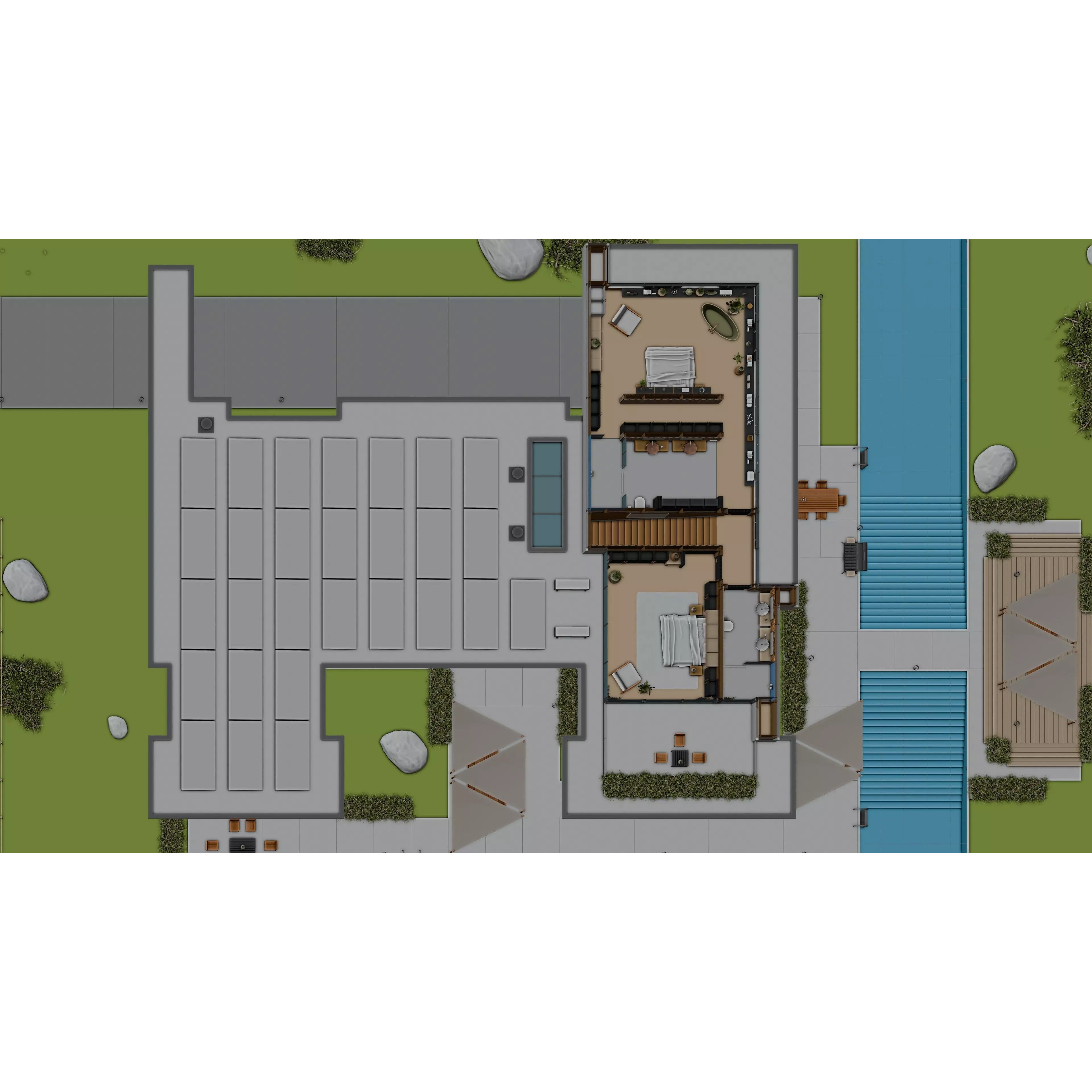 Modern Modular House 3D Model – High Quality Villa for Blender, FBX