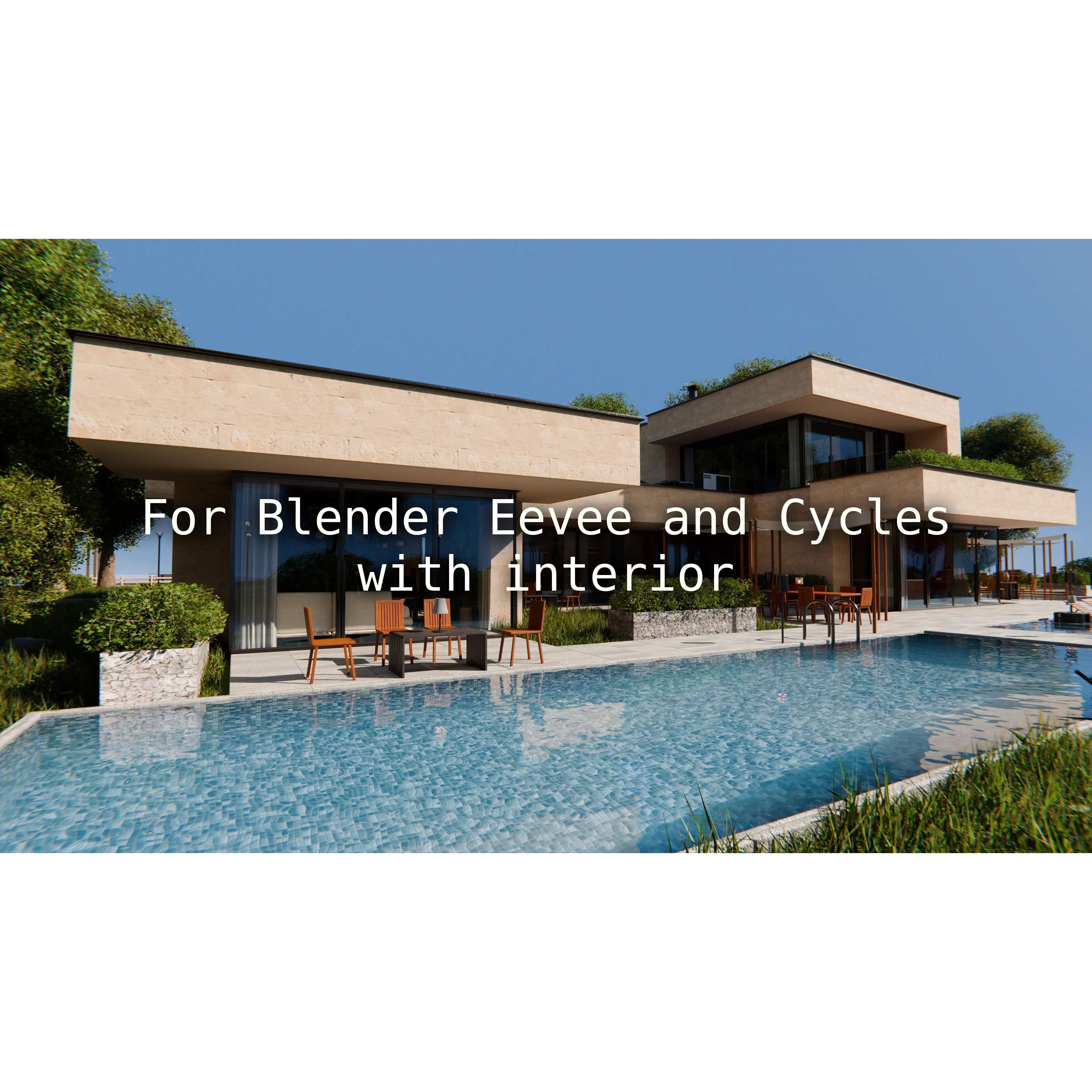 Modern Modular House 3D Model – High Quality Villa for Blender, FBX - View 2