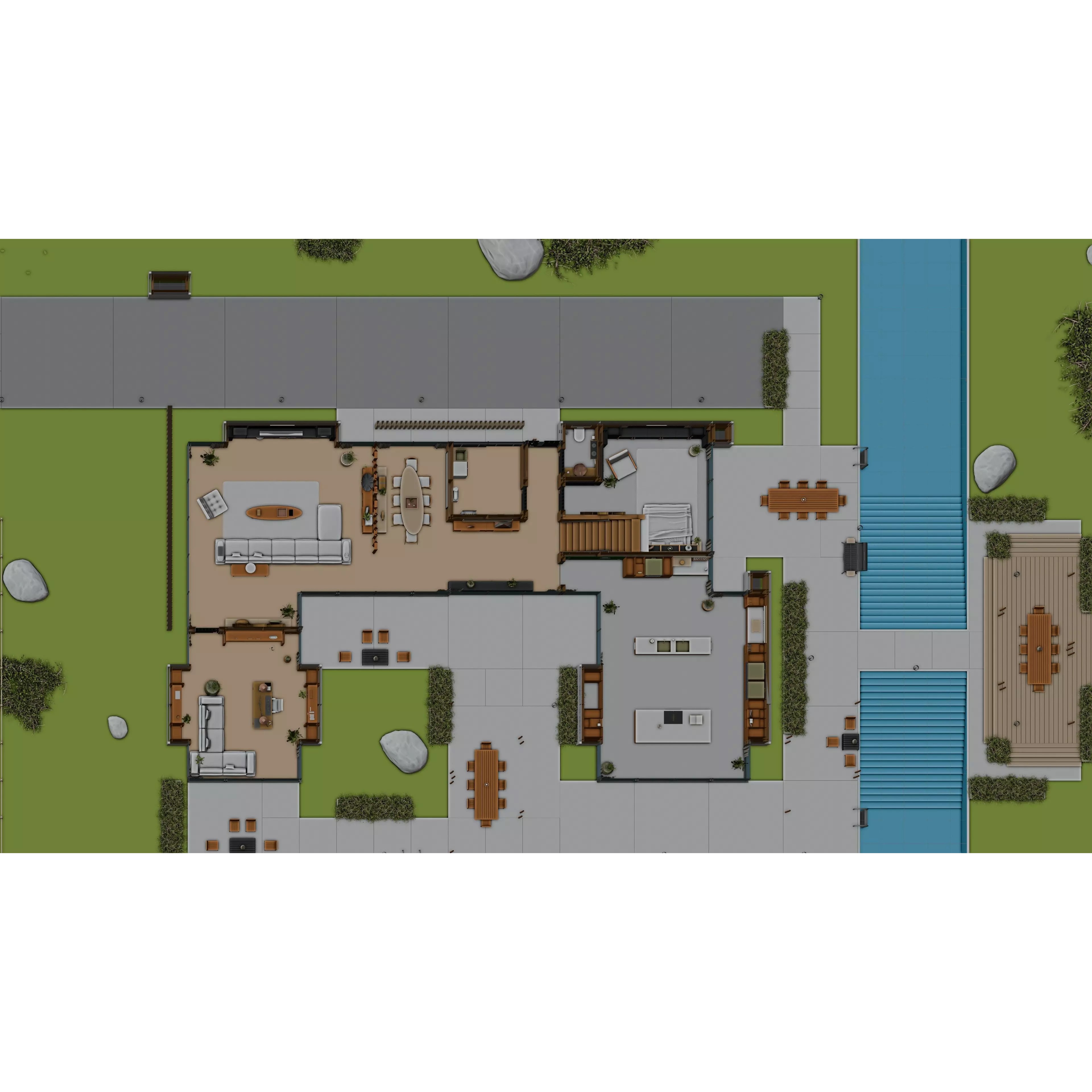 Modern Modular House 3D Model – High Quality Villa for Blender, FBX - View 25
