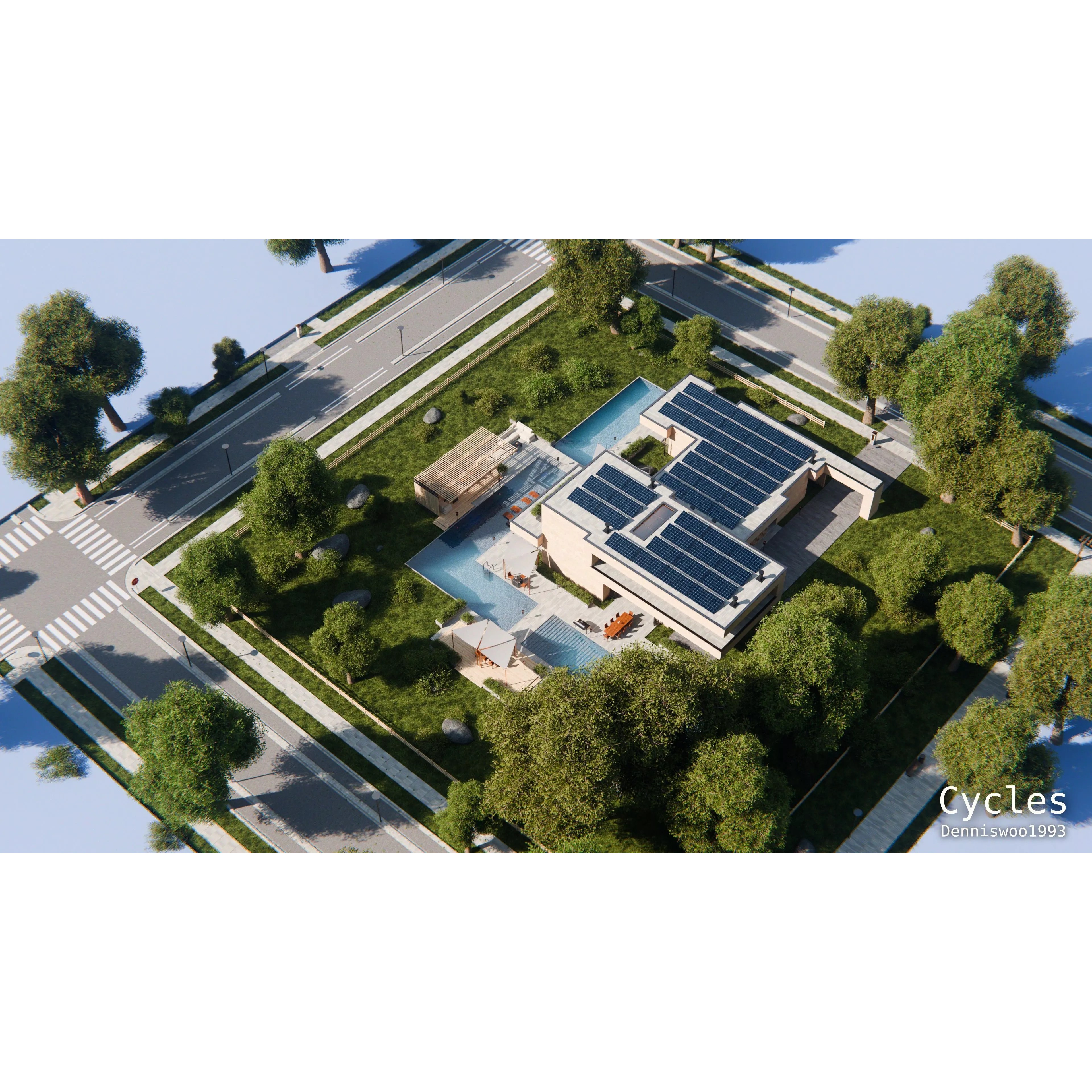 Modern Modular House 3D Model – High Quality Villa for Blender, FBX - View 9