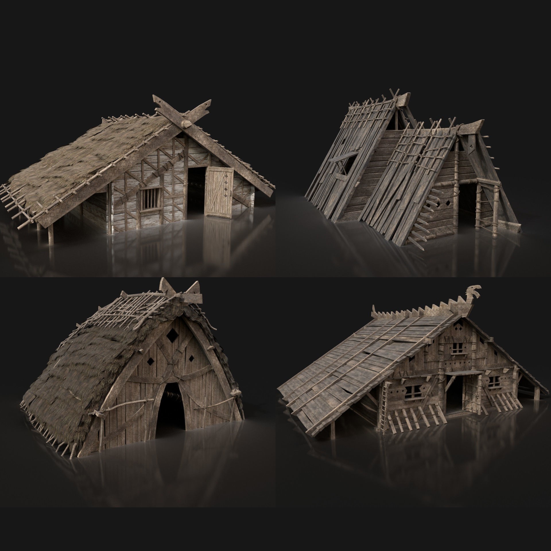 Medieval Builder House Interior Pack - Low-Poly Game-Ready 3D Model - View 15