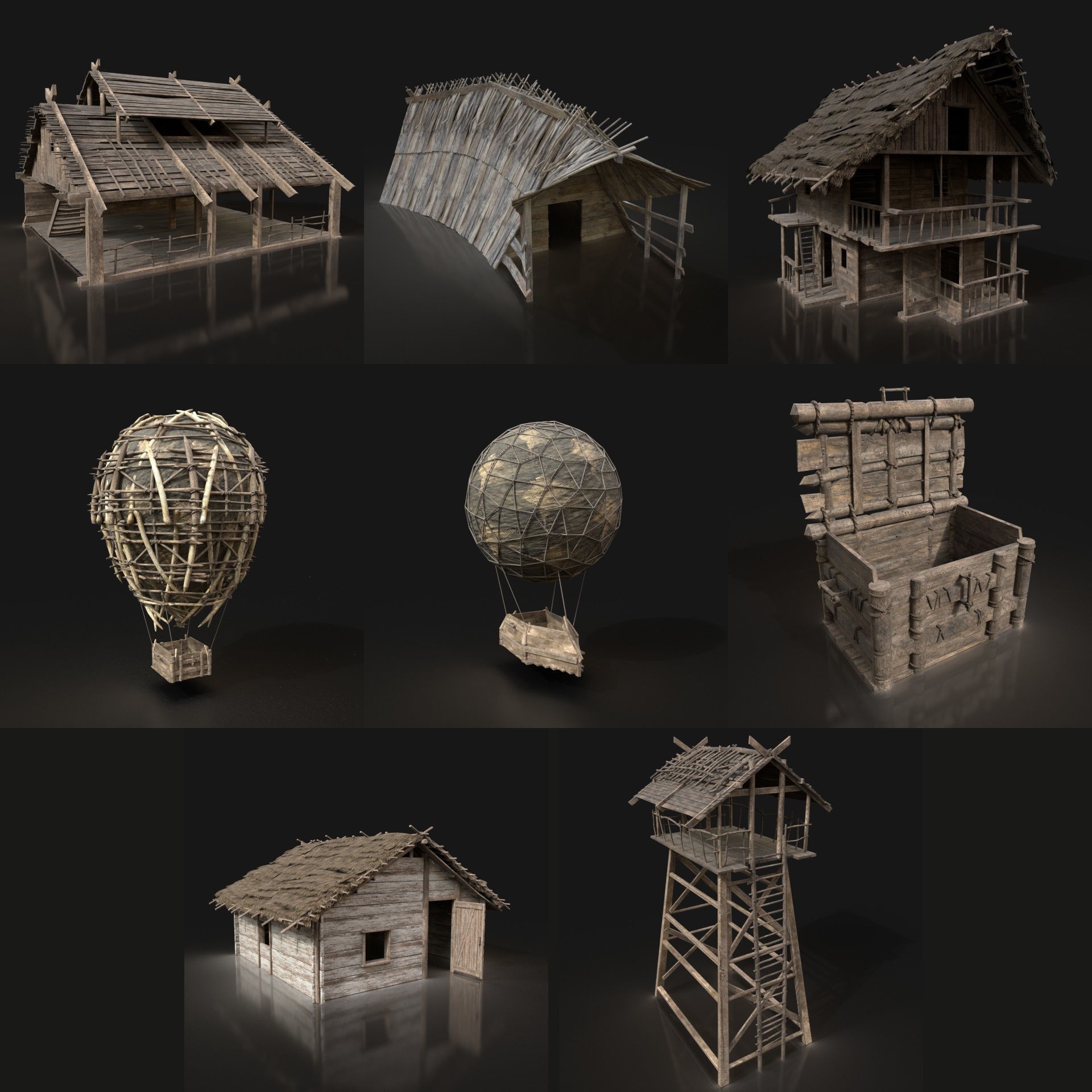 Medieval Builder House Interior Pack - Low-Poly Game-Ready 3D Model - View 18