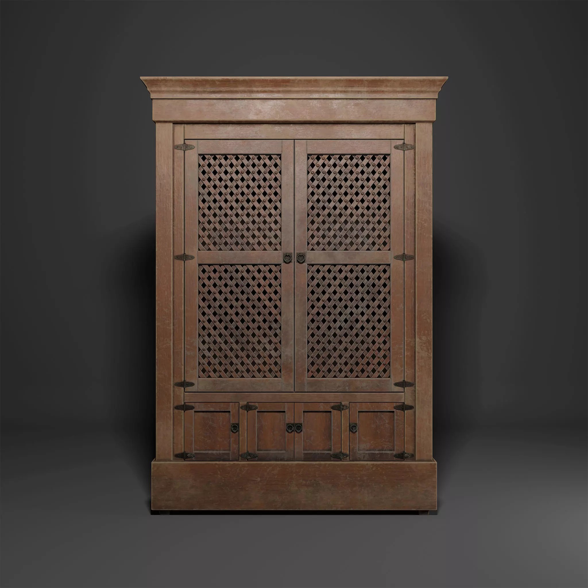 Roman Cupboard 3D Model – Low Poly Historical Furniture, FBX & OBJ - View 2