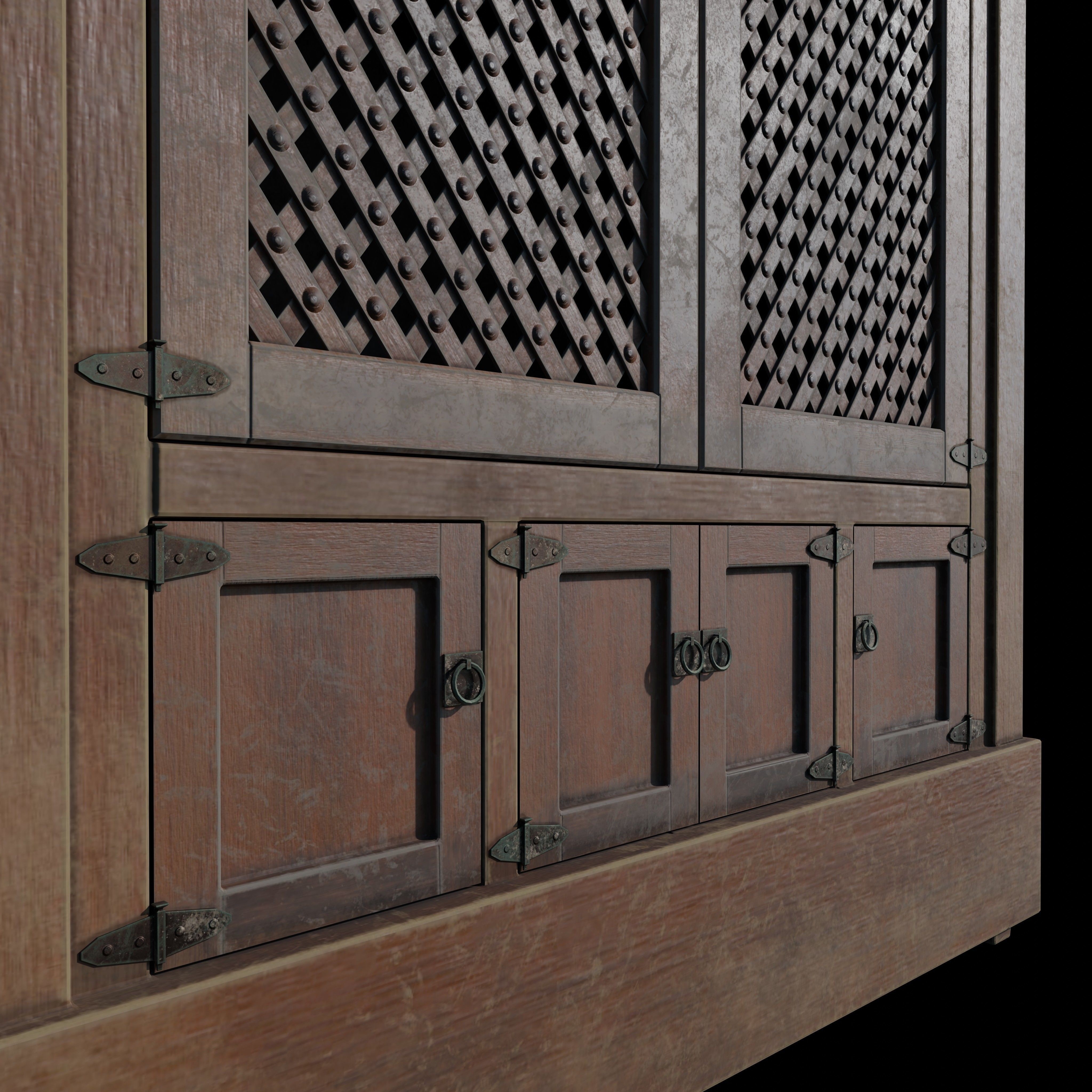 Roman Cupboard 3D Model – Low Poly Historical Furniture, FBX & OBJ - View 4
