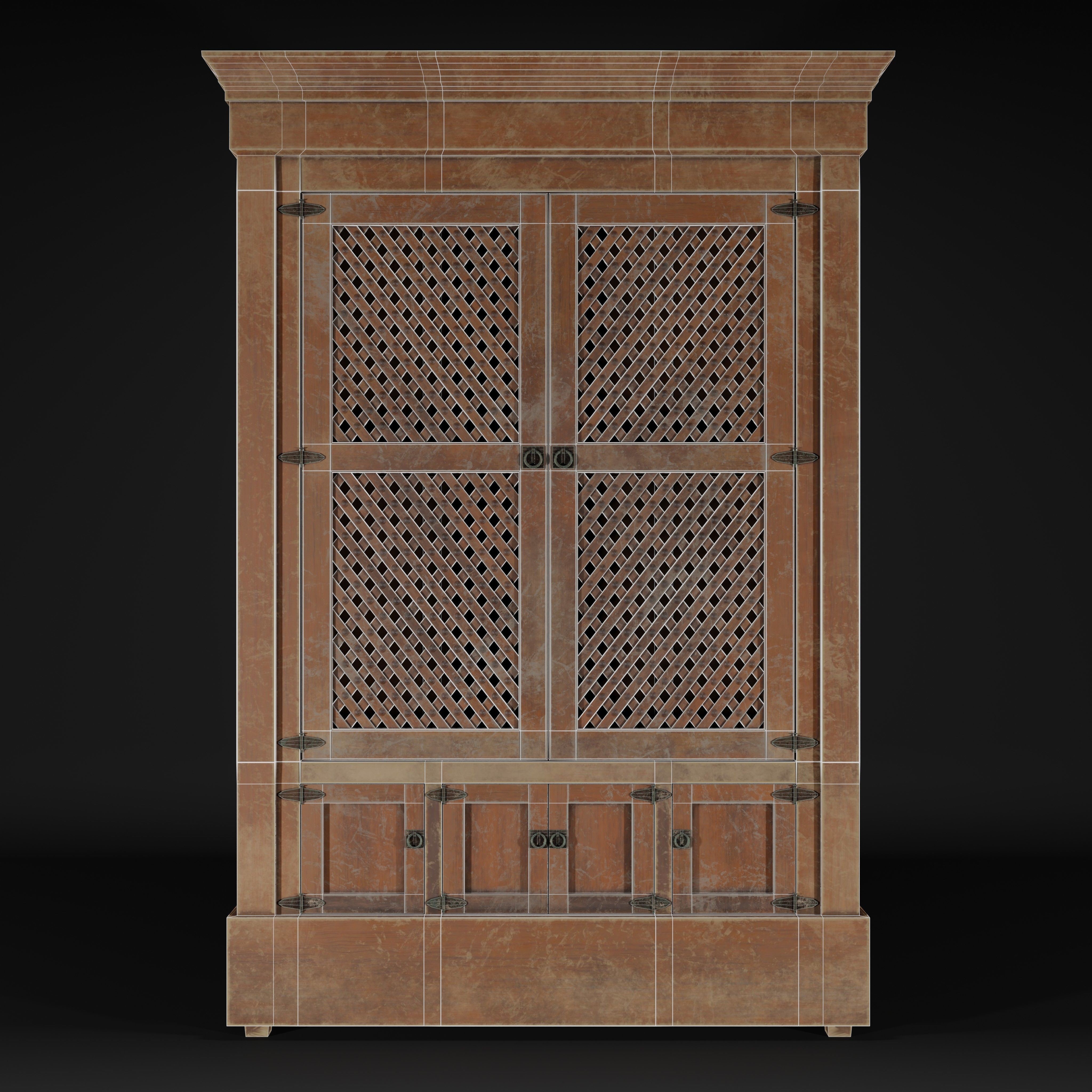 Roman Cupboard 3D Model – Low Poly Historical Furniture, FBX & OBJ - View 8