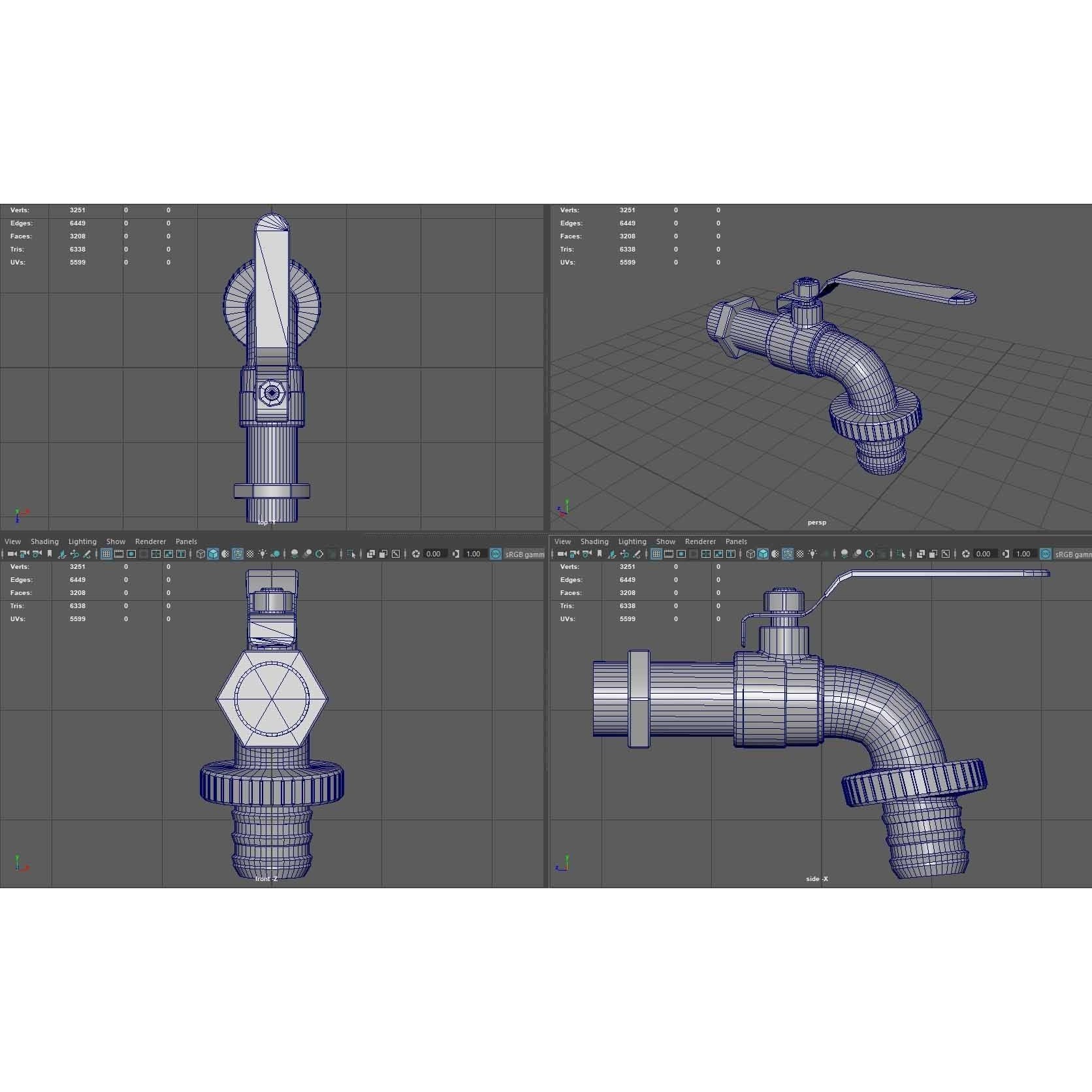Garden Faucet 3D Model – Low Poly PBR Asset, FBX, OBJ, Blender - View 10