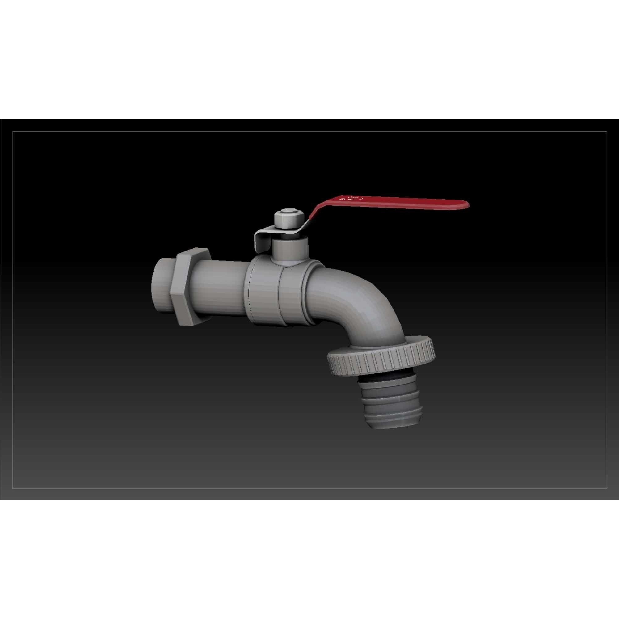 Garden Faucet 3D Model – Low Poly PBR Asset, FBX, OBJ, Blender - View 11
