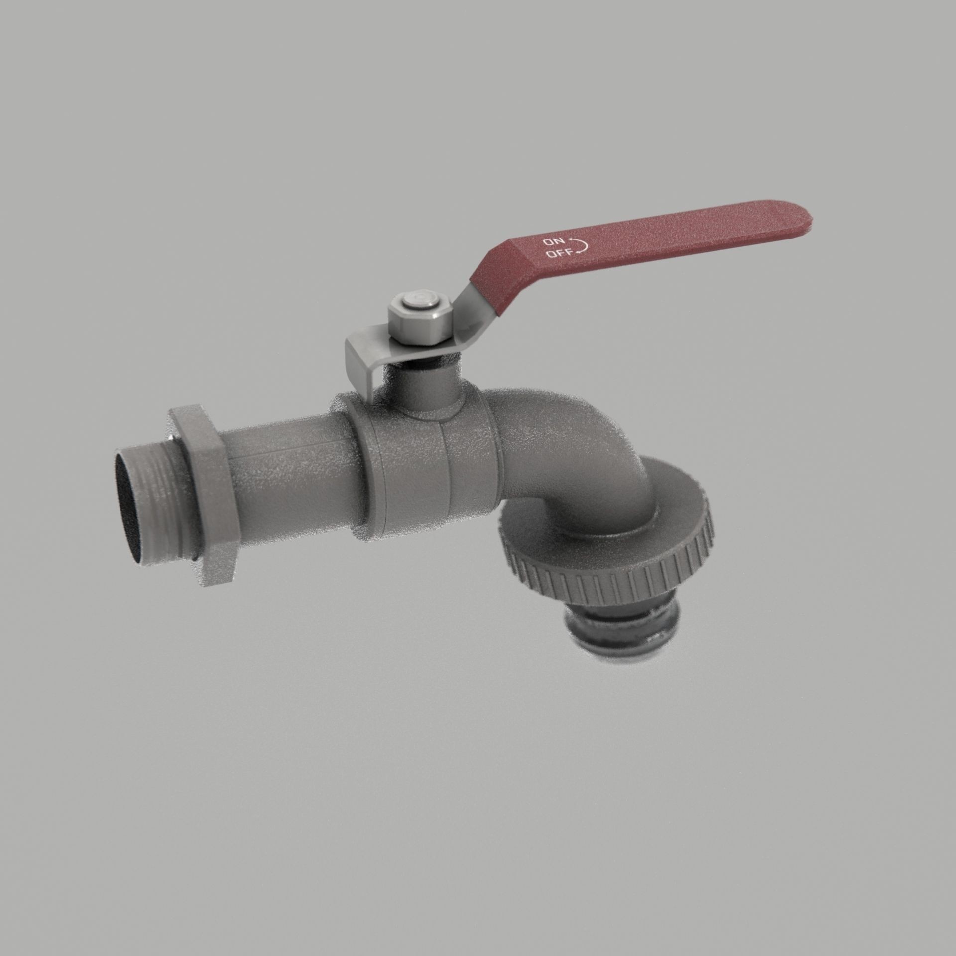 Garden Faucet 3D Model – Low Poly PBR Asset, FBX, OBJ, Blender - View 14