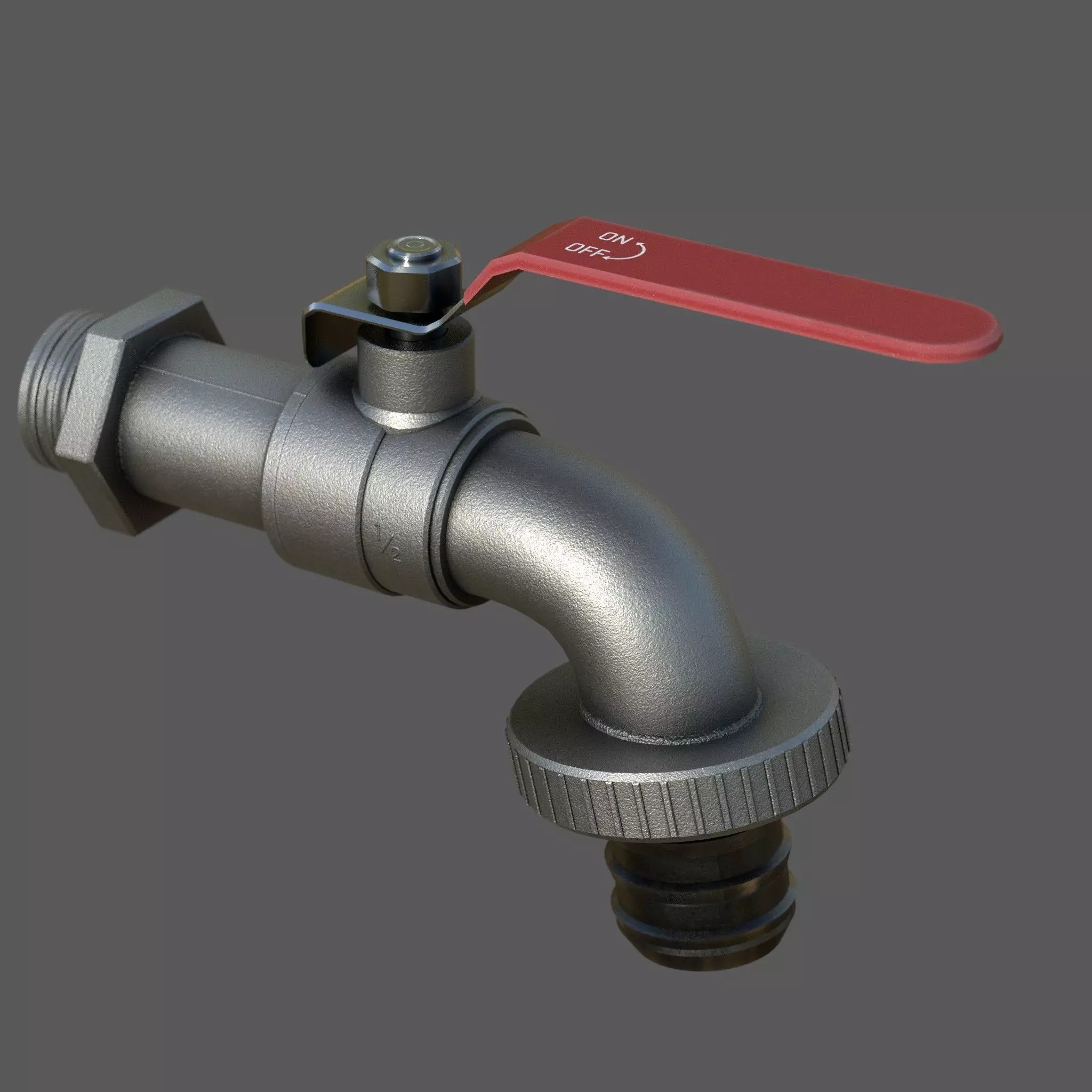 Garden Faucet 3D Model – Low Poly PBR Asset, FBX, OBJ, Blender - View 2