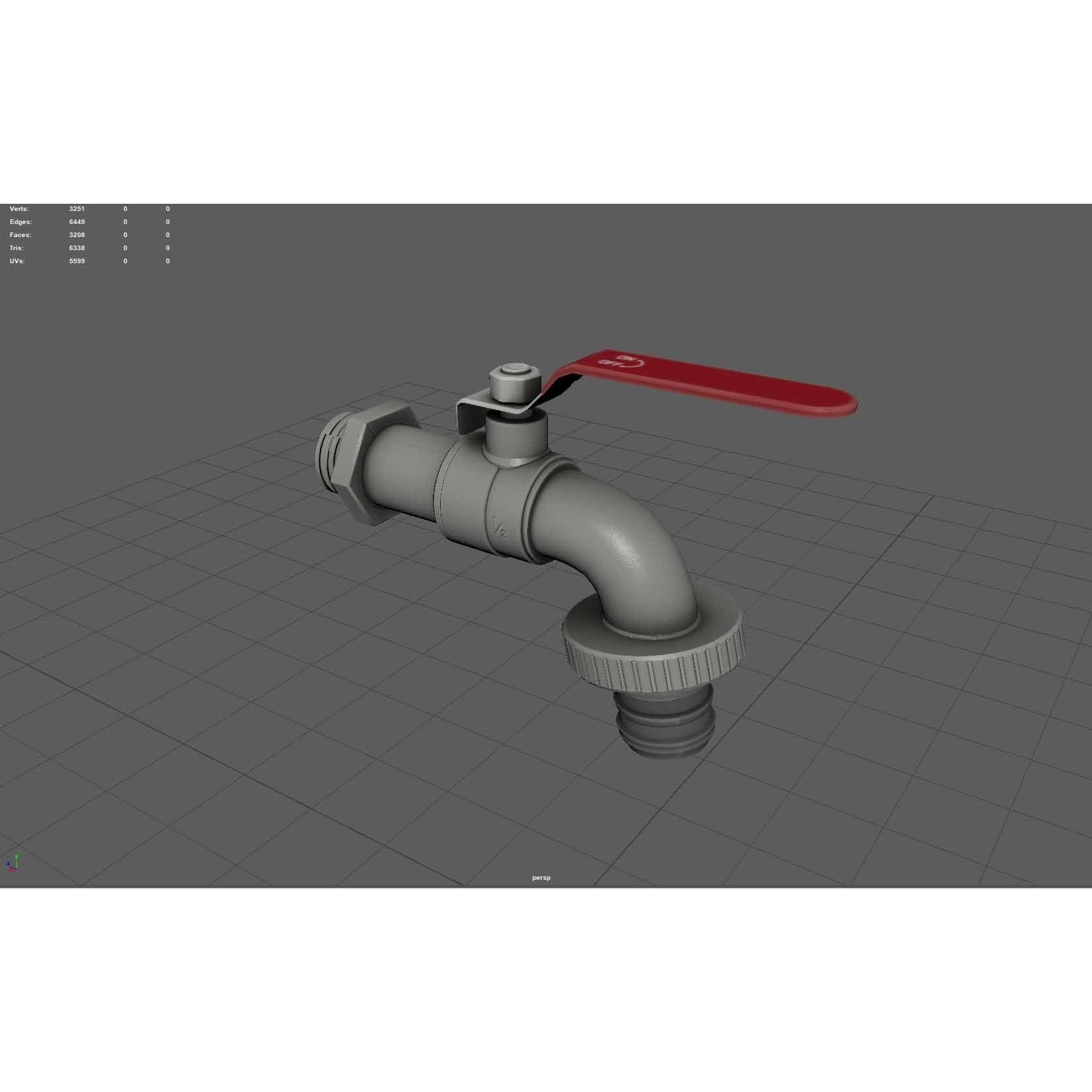 Garden Faucet 3D Model – Low Poly PBR Asset, FBX, OBJ, Blender - View 5